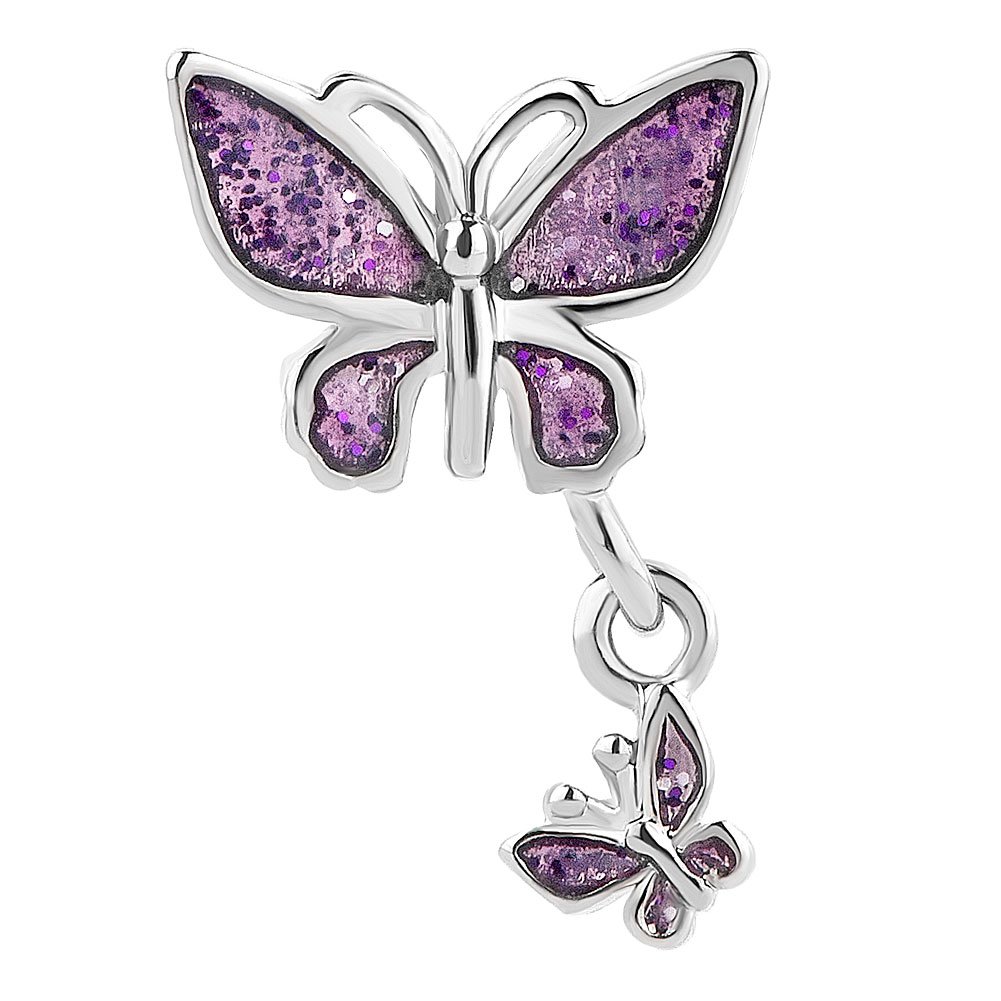 CharmSStory Purple Butterfly Dangle Bead Charms for Jewelry Making - DIY Bracelet, Necklace & Anklet Accessories - Perfect for Crafting, Gifts & Boho Style Fashion