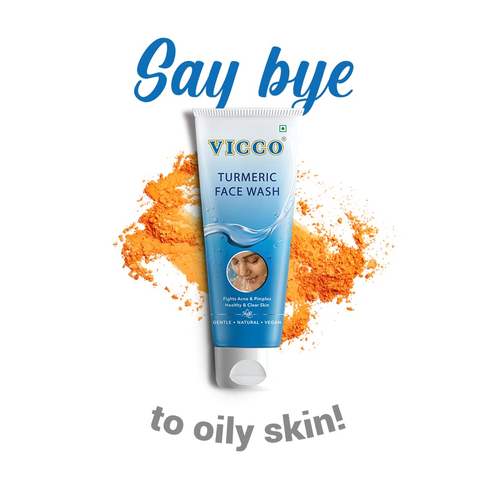 Vicco Turmeric Face Wash [70gm Each | Pack of 3] - Acne Treatment, Deep Cleansing for Glowing Skin, Removes Blackheads & Tan, Fights Pimples & Skin Infections | Perfect for Daily Skincare, Oily & Acne-Prone Skin Care Routine