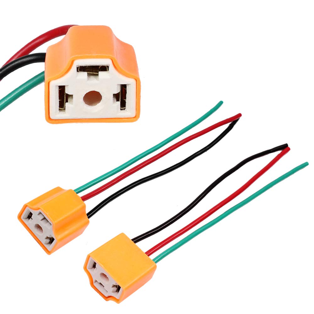 H4 HB2 9003 Pigtail Socket Wire Harness Connector - 2 Pack for Car, Truck, Boat & Marine Headlight & Fog Light Retrofit - Easy Installation & Durable Connection for Off-Road, Night Driving & Vehicle Upgrades