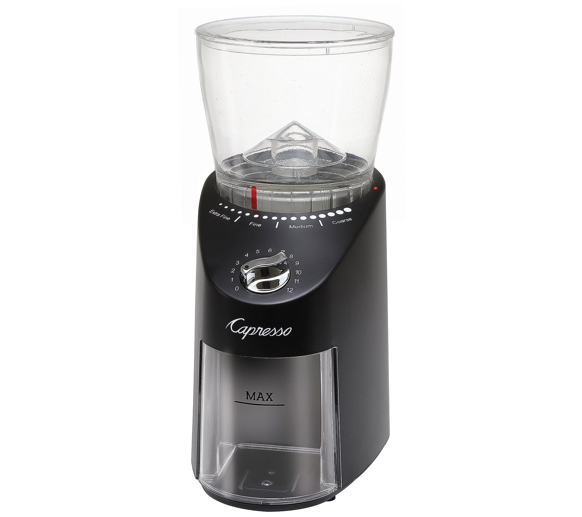 Capresso Infinity PLUS Conical Burr Coffee Grinder - Black - Premium Electric Coffee Bean Grinder for Espresso, Drip, French Press & Cold Brew