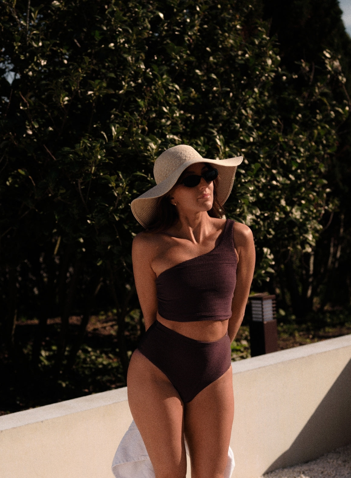 **Cacao Capri One Shoulder Bikini Bra - Sexy Swimwear for Women, Perfect for Beach, Pool, and Summer Vacations**