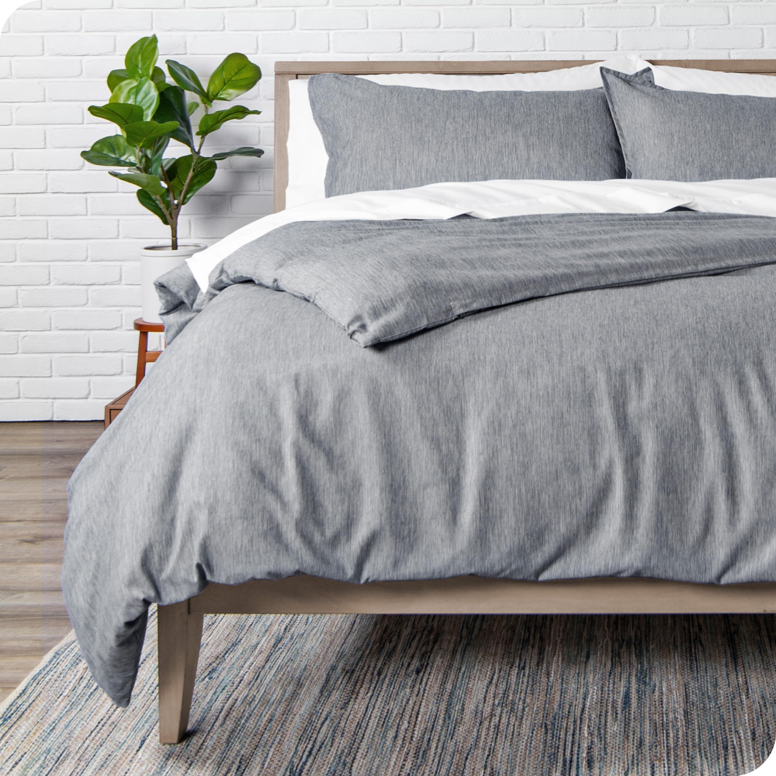 Premium 1800 Thread Count Super Soft Duvet Cover Set - King/California King Size - Lightweight & Breathable Heathered Charcoal Textured Bedding for All Seasons | Perfect for Master Bedroom, Guest Room & Luxury Hotels