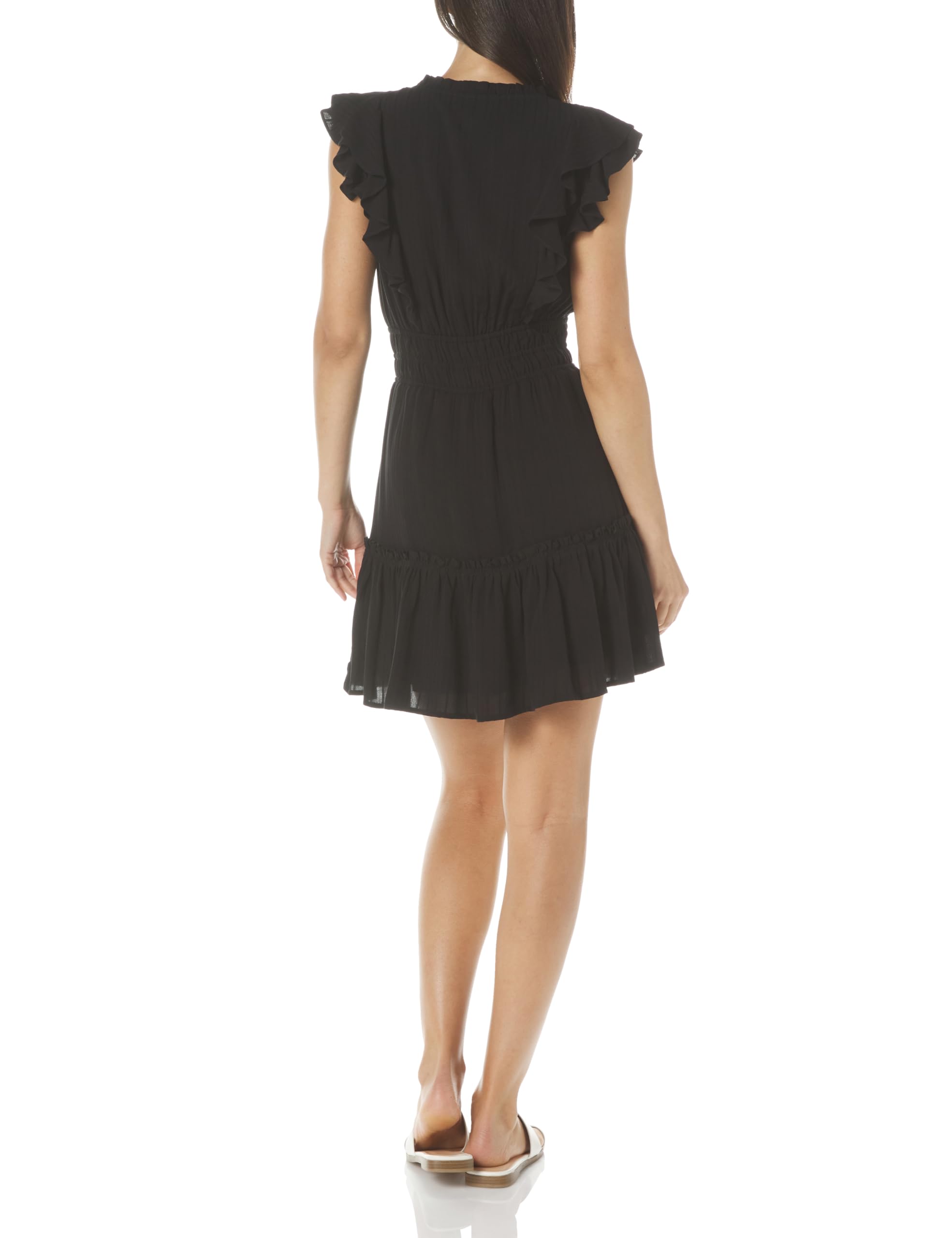 PAIGE Women's Muriel Dress - Flowy Midi Dress with V-Neck & Ruffle Sleeves for Casual, Office & Date Night Outfits