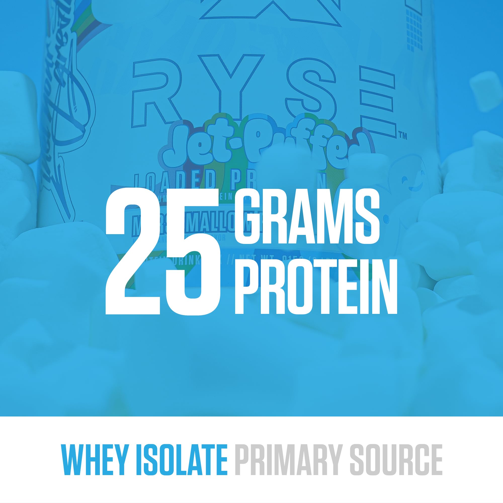 Ryse Loaded Protein Powder - 25g Whey Protein Isolate & Concentrate with Prebiotic Fiber & MCTs | Low Carb Low Sugar Protein Supplement | 27 Servings Marshmallow Flavor for Post Workout Recovery & Muscle Building