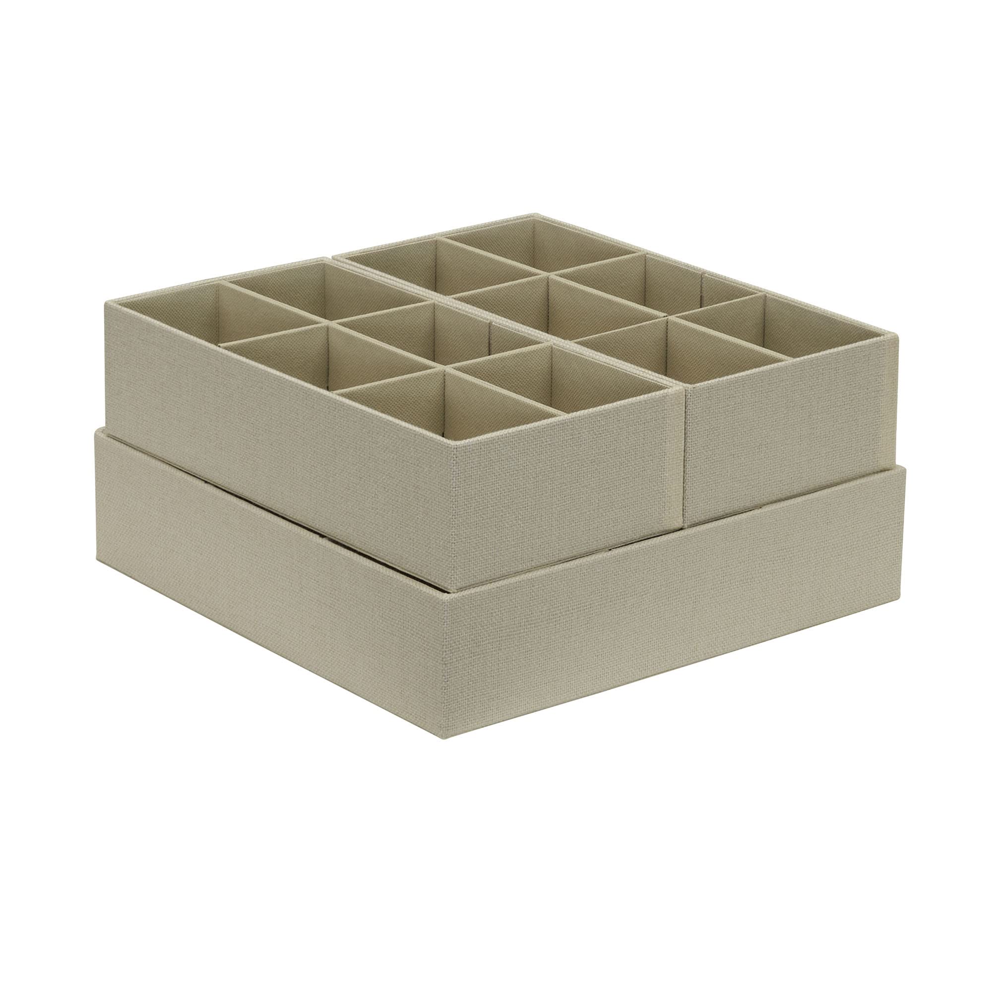 3-Piece Drawer Organizer Set with Customizable Inserts - Large Tray & 2 Small Trays for Kitchen, Bathroom & Bedroom Storage - Cream Home Organization Essentials