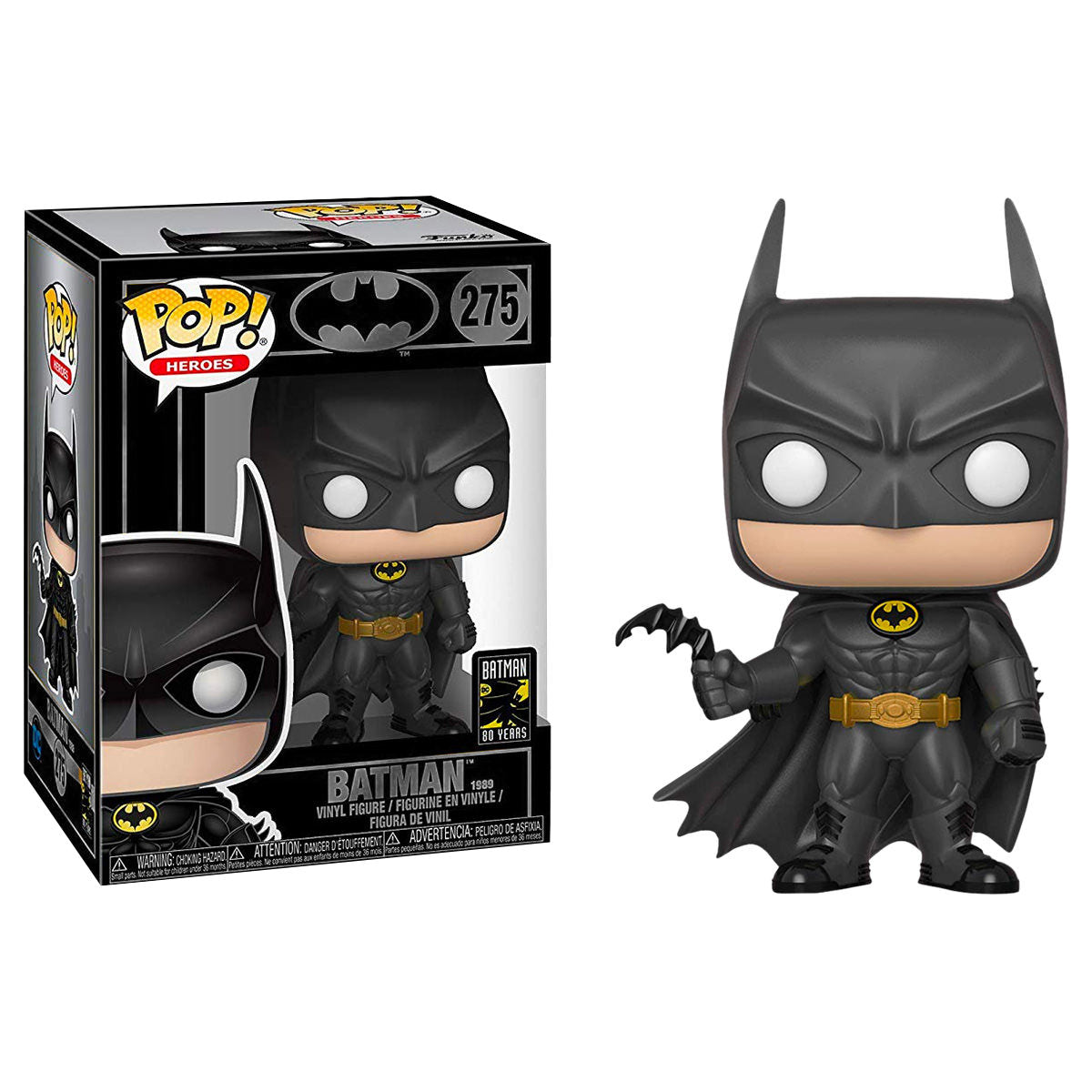 Batman 80th Anniversary Pop! Vinyl Figure - 1989 Movie Edition (275) - Collectible DC Comics Superhero Toy for Display & Gifts