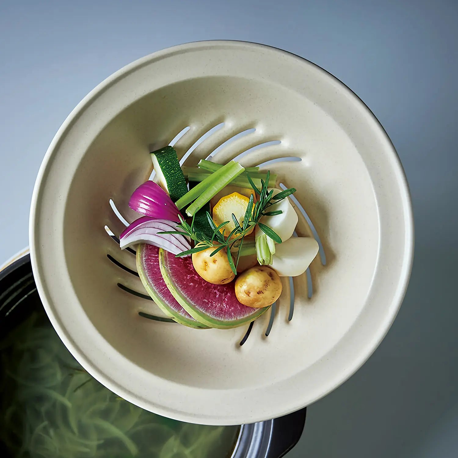 M.Style Karl Ceramic Induction Steamer Insert - Premium Cookware for Healthy Meals | Perfect for Induction Cooktops, Steaming Vegetables, Fish & Dumplings | Ideal for Home Kitchens & Professional Chefs