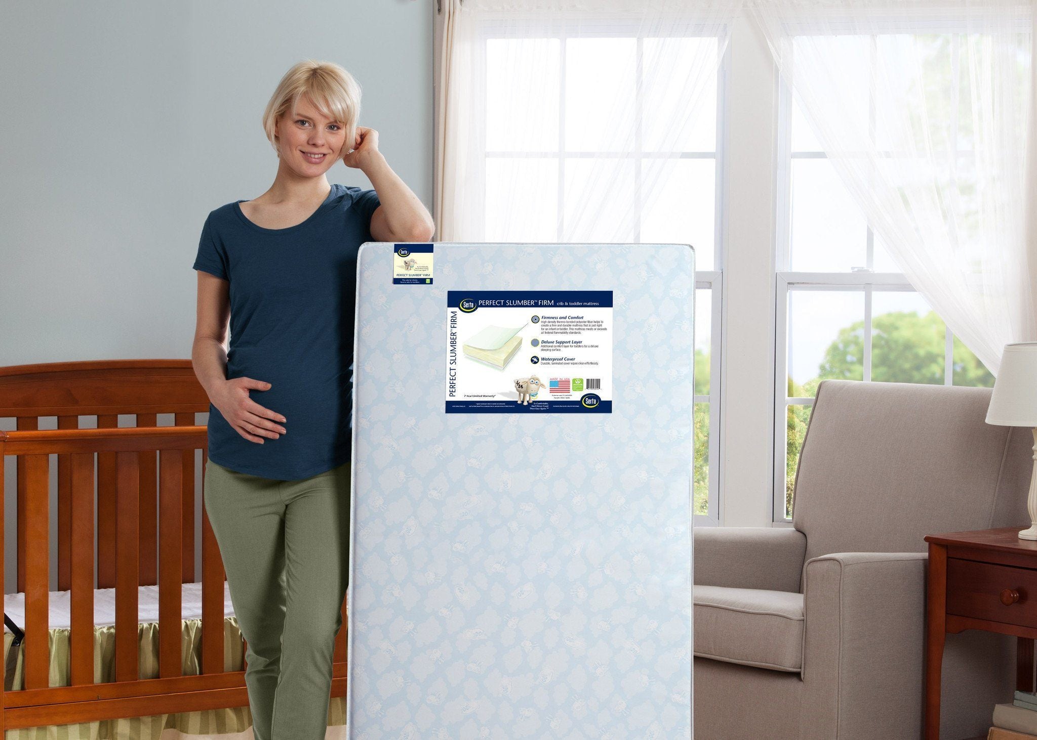 Serta Perfect Slumber Firm Crib Mattress for Toddlers - Breathable & Supportive Baby Mattress for Safe Sleep - Ideal for Nursery, Daycare & Travel Cribs
