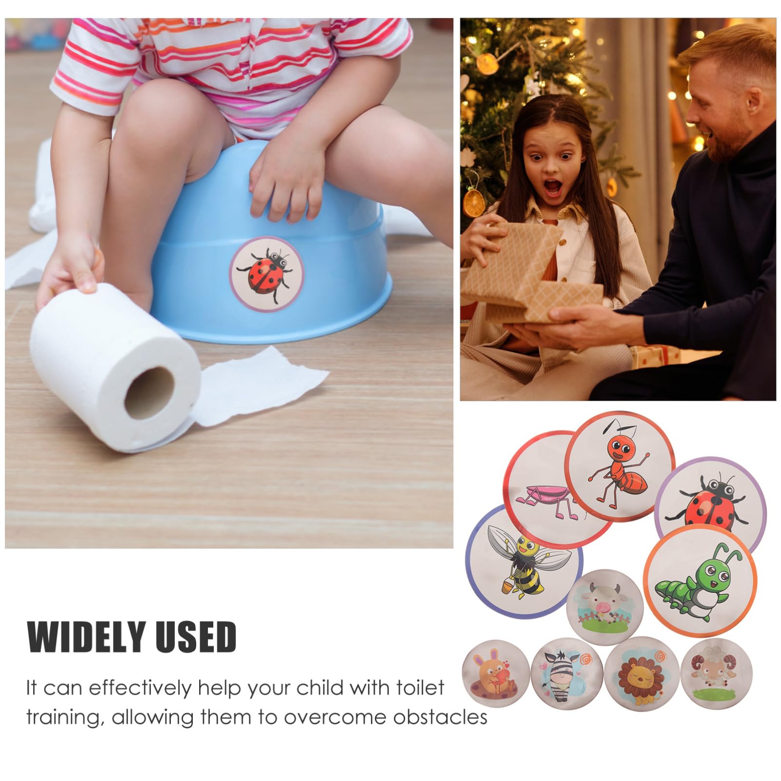 BIUDECO Potty Training Stickers for Boys & Girls - 10 Sheets Cartoon Toilet Seat Stickers with Heat Sensitive Color Changing Feature | Fun Bathroom Training Aid for Toddlers & Kids