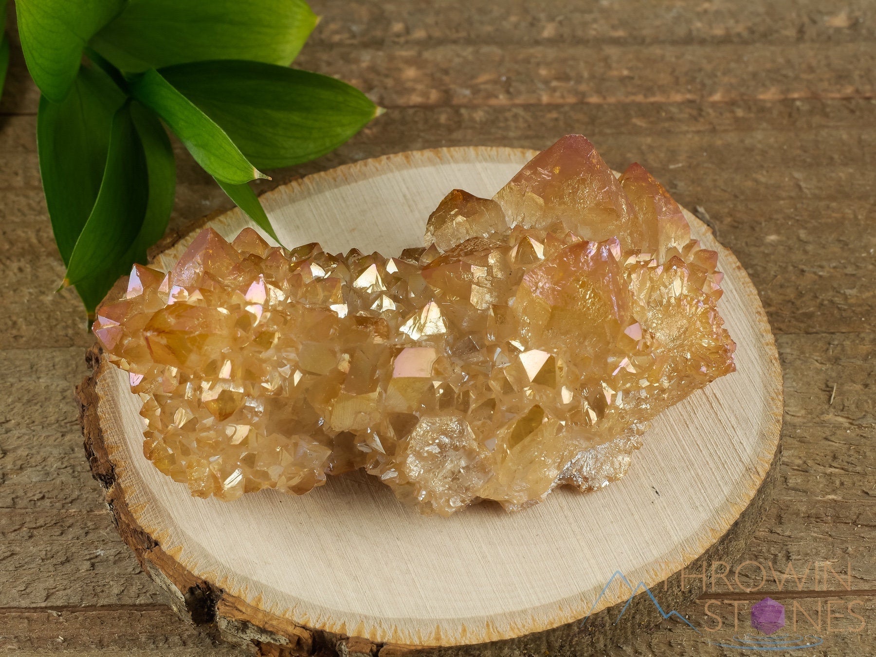 Orange Tangerine AURA QUARTZ Crystal Cluster - Rainbow Quartz Healing Stone, Natural Spirit Quartz Cluster for Home Decor, Meditation & Energy Healing (R0511) | Perfect for Yoga Spaces, Office Desk & Spiritual Gifts