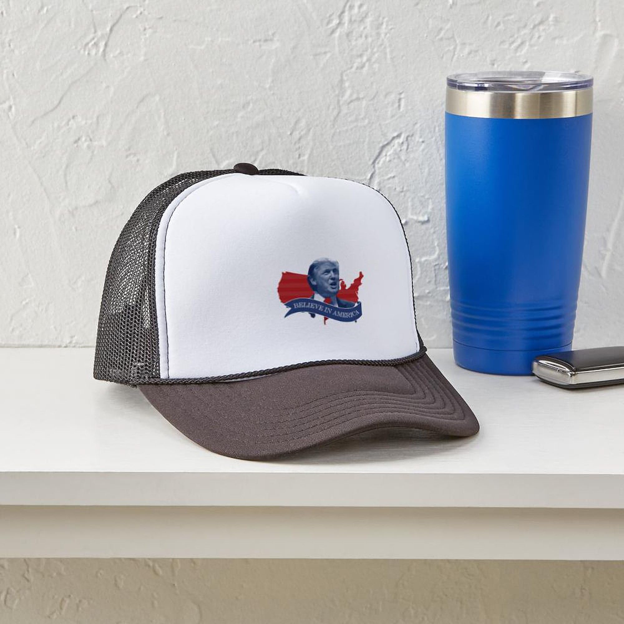 Donald Trump 'Believe in America' Adjustable Snapback Trucker Hat - Patriotic Political Cap for Supporters & Campaign Events