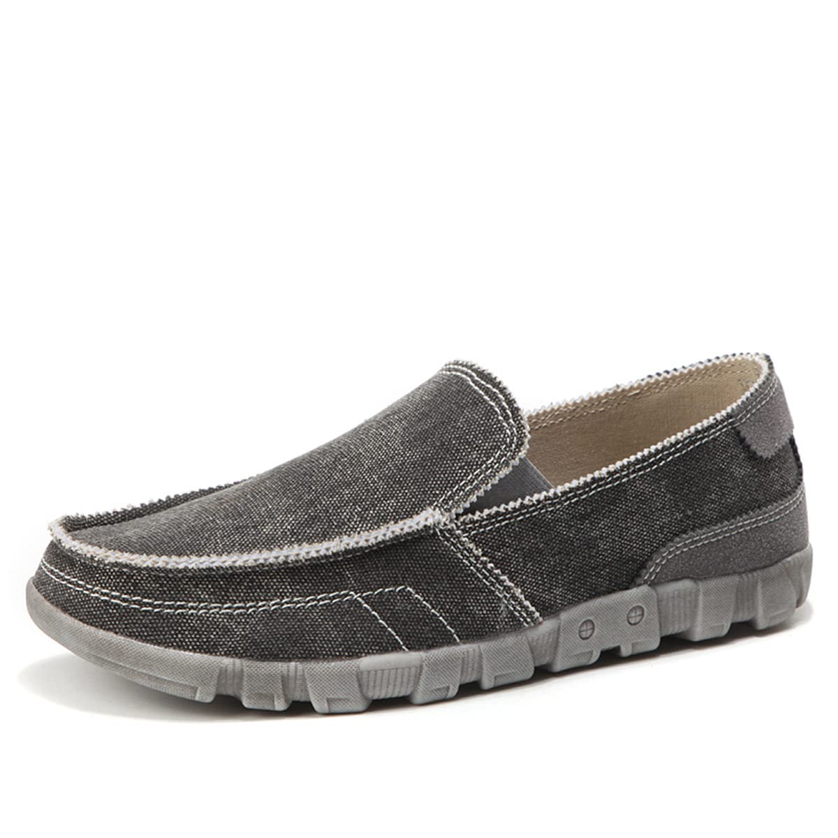 Freeior Men's Slip-On Canvas Loafers - Vintage Boat Deck Shoes for Casual Wear, Walking & Summer Outfits