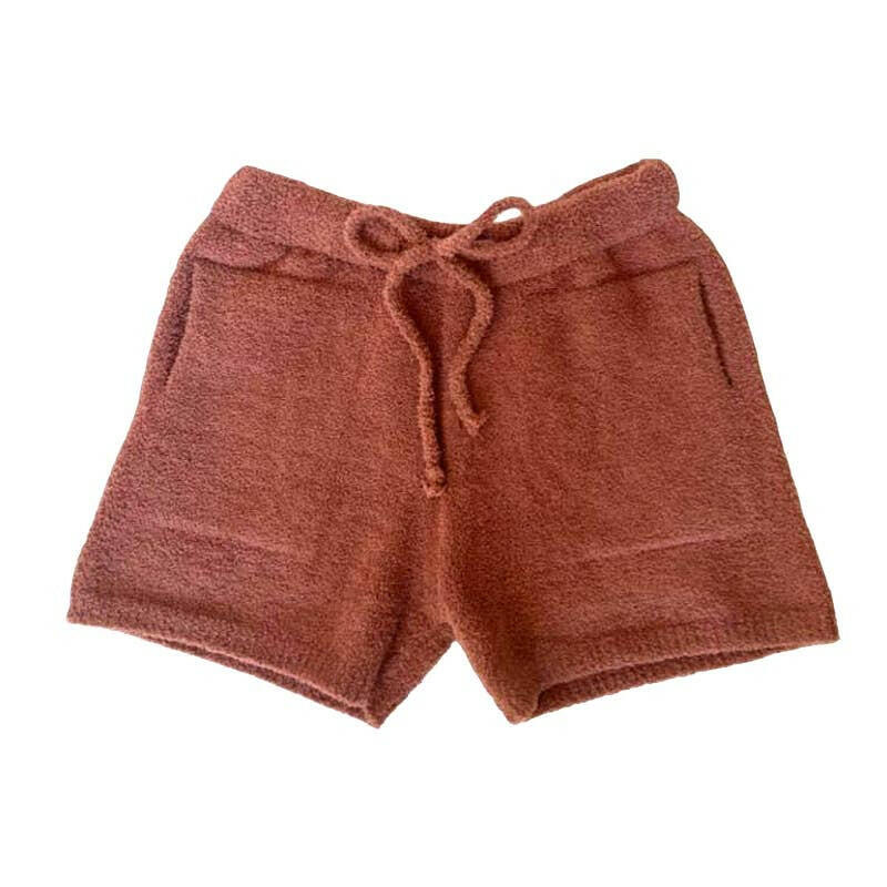 Luxury Solid Color Lounge Shorts for Women - Soft Comfortable Blush Pink Sleepwear & Loungewear - Perfect for Relaxing at Home, Yoga, and Travel