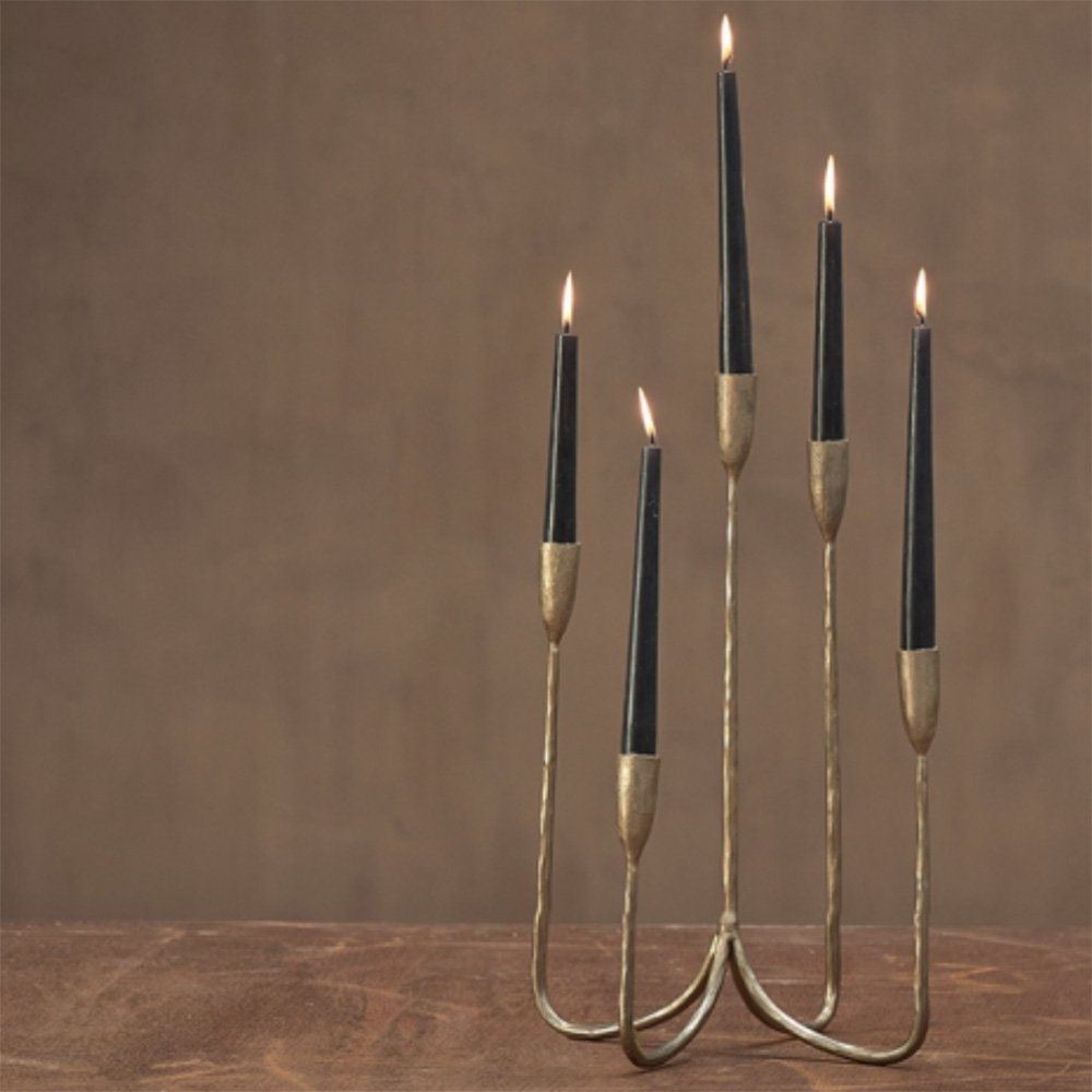 Vintage Cluster Candelabra in Antique Brass Finish - Elegant Table Centerpiece for Dining Room, Wedding Decor & Romantic Ambiance Lighting