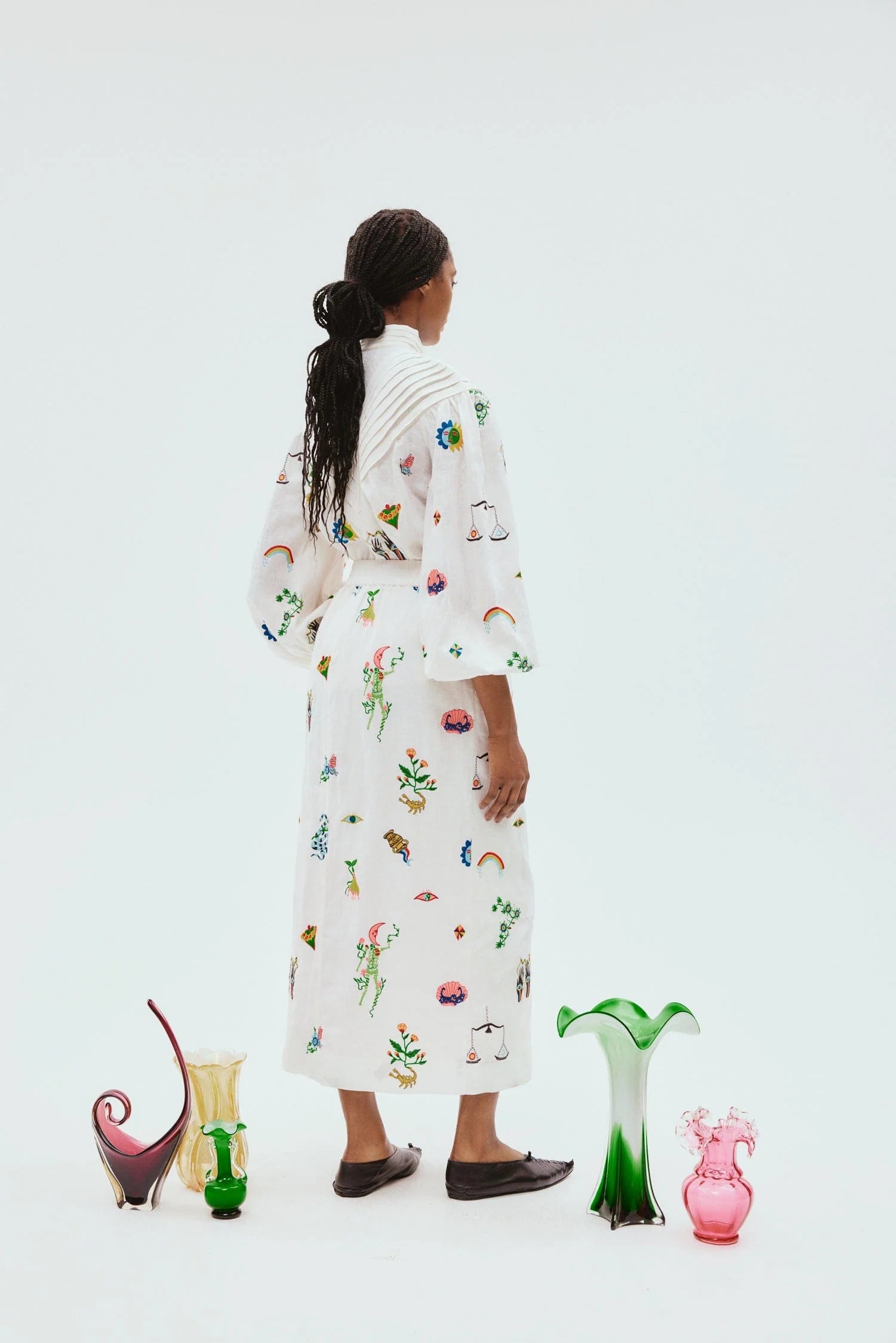 Atticus Embroidered Skirt for Women - Floral Design, A-Line, High Waist, Comfortable & Stylish - Perfect for Casual Outings, Parties, and Summer Dresses