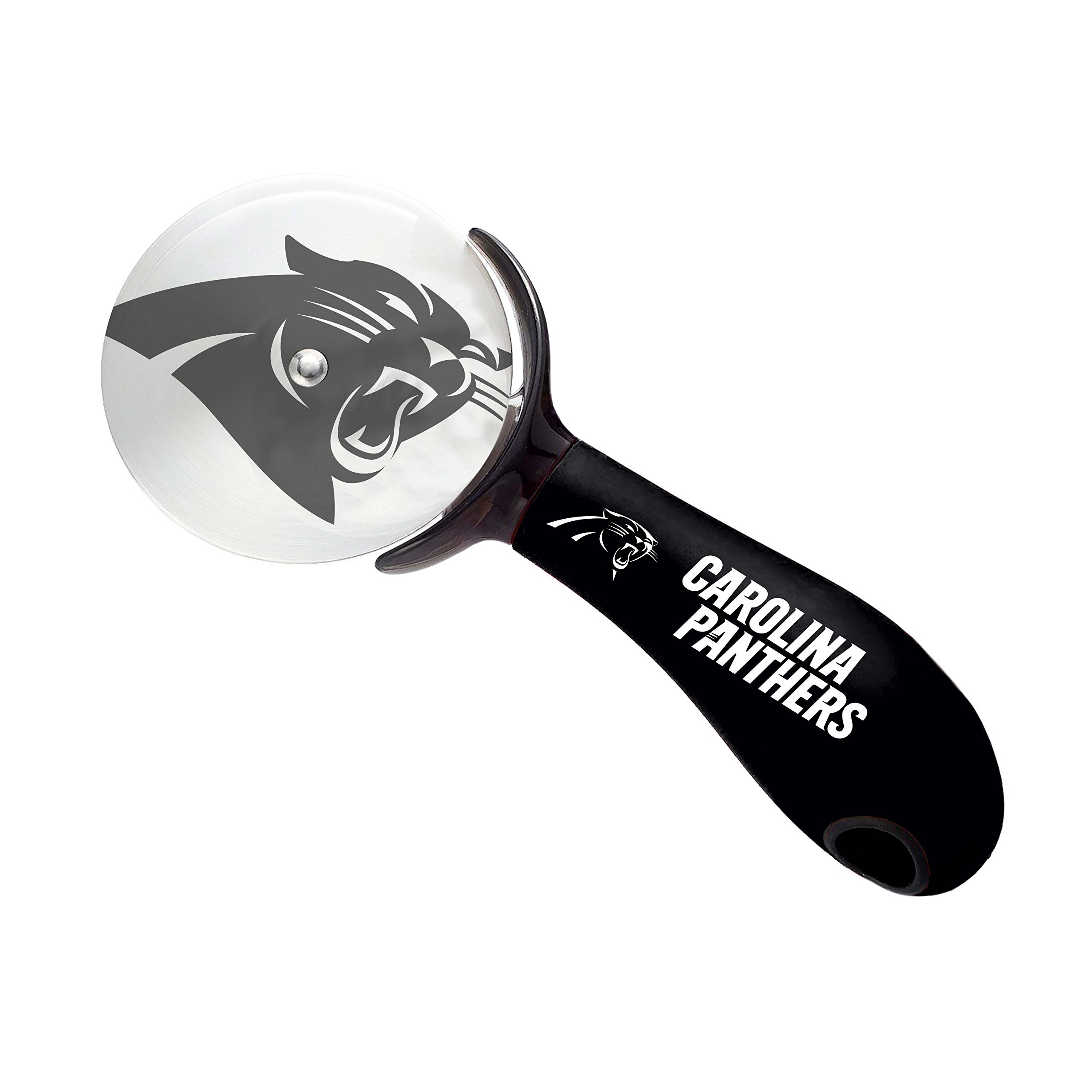 NFL Carolina Panthers Team Logo Pizza Cutter - Stainless Steel Football Fan Gift for Game Day, Tailgating & Home Kitchen Use