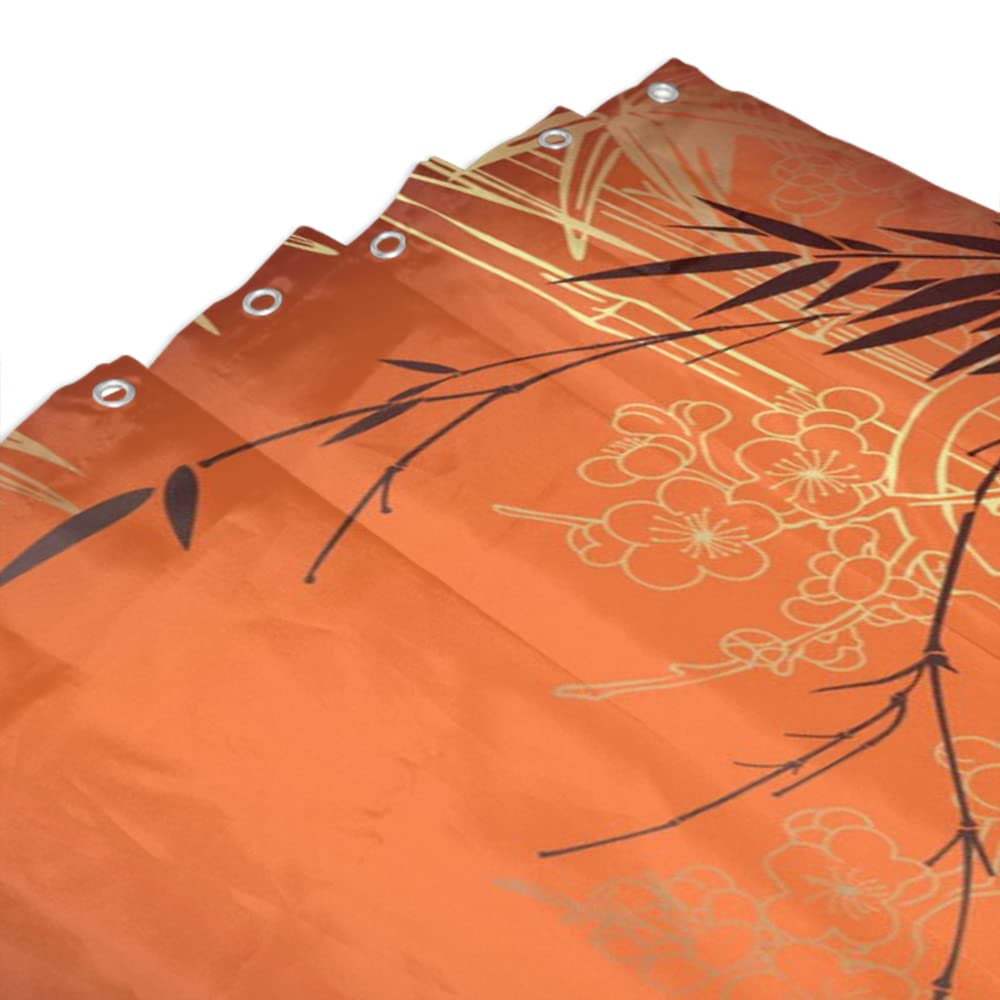 LOKMU Waterproof Shower Curtain - Abstract Bamboo Silhouette Design, Machine Washable Fabric Bath Curtain with Hooks, 72x72 Inches - Perfect for Modern Bathrooms, Spa Retreats & Guest Bath Decor
