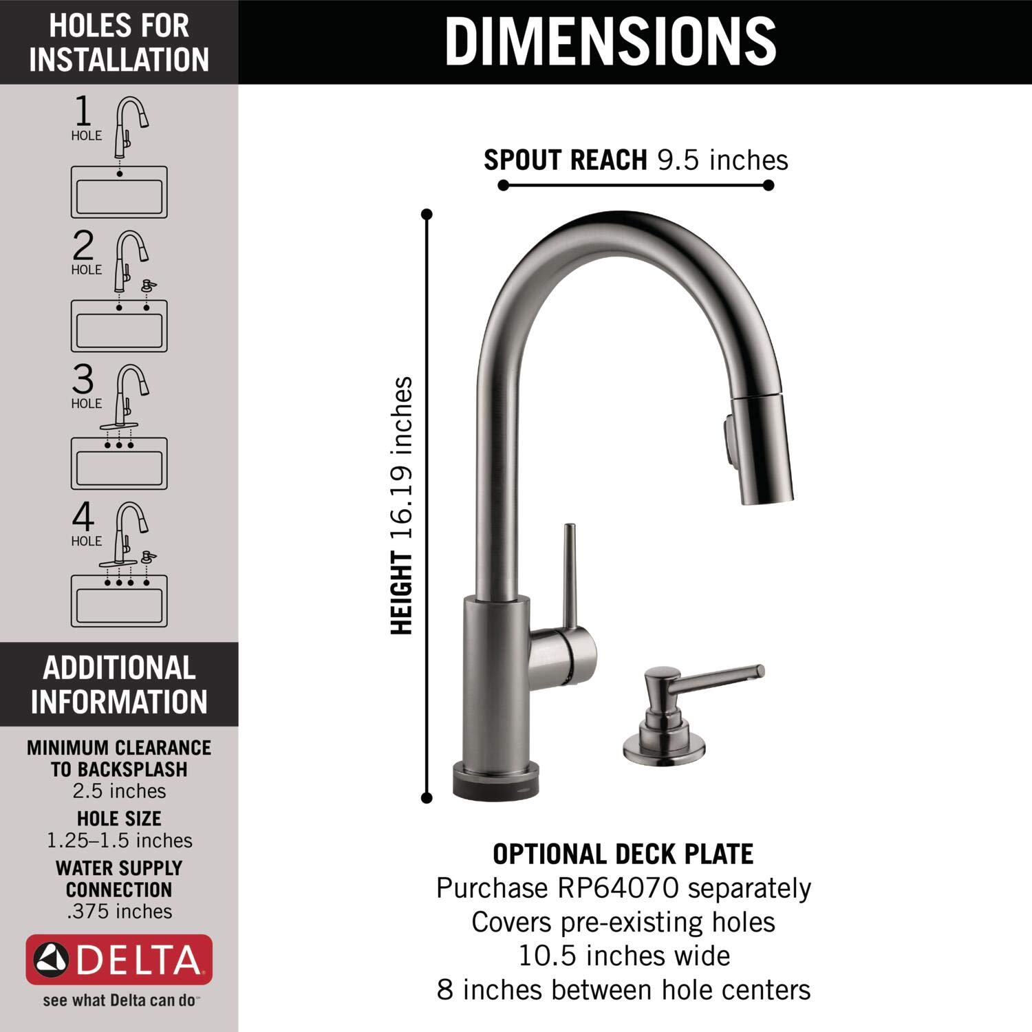 DELTA Trinsic Single-Handle Touch Kitchen Faucet with Pull Down Sprayer - Black Stainless Steel, Touch2O Technology, Magnetic Docking Spray Head & Built-In Soap Dispenser | Perfect for Modern Kitchens, Food Prep & Dishwashing