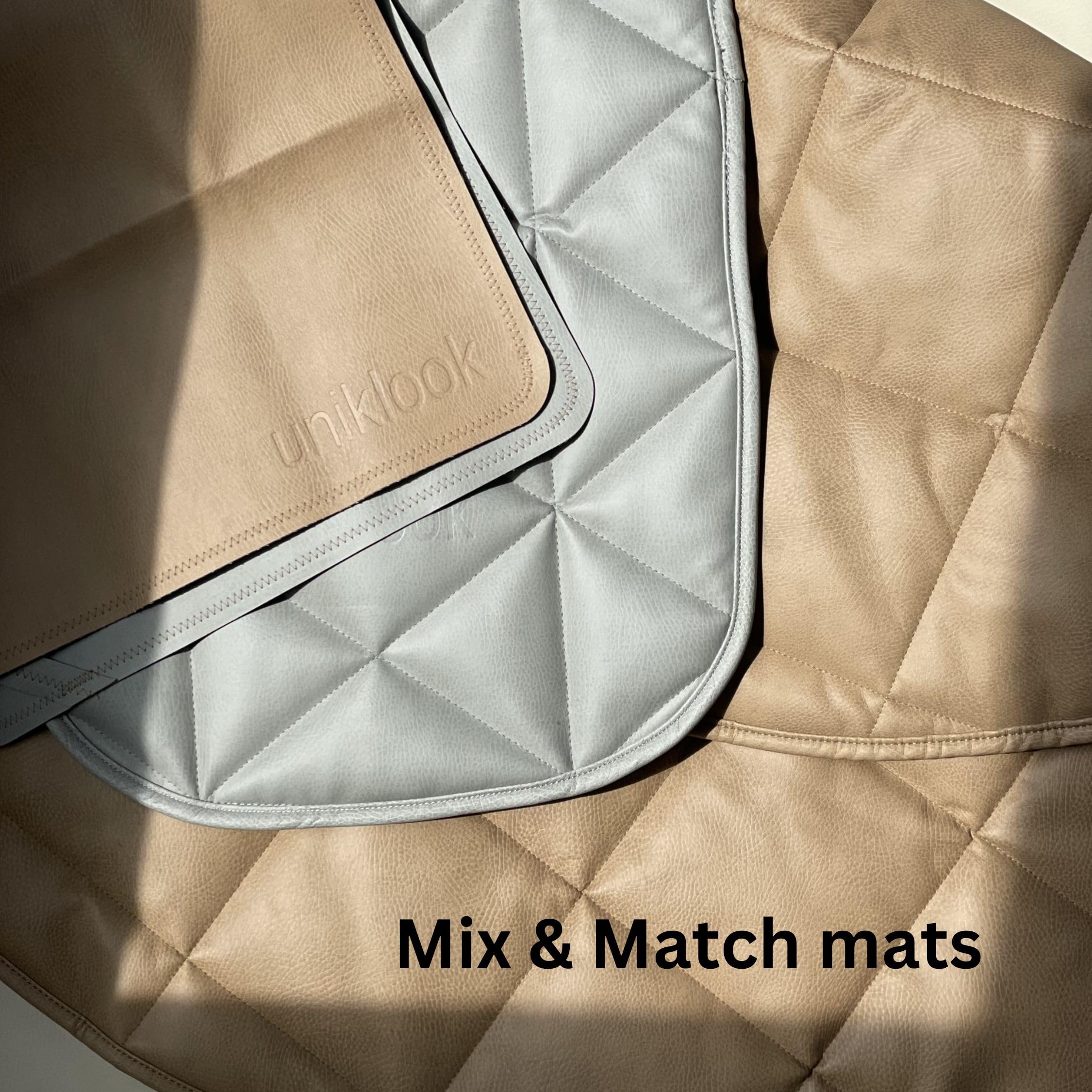 Uniklook Vegan Leather Portable Baby Changing Pad - Waterproof Travel Diaper Mat 16