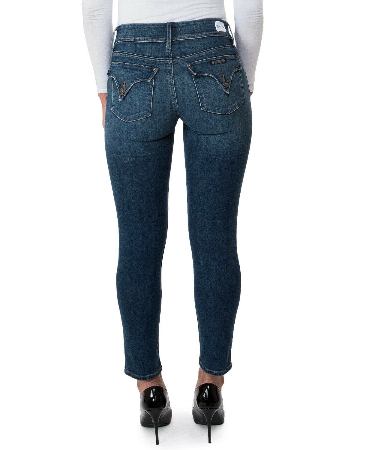 HUDSON Women’s Collin Skinny Ankle Jeans - High Waist Stretch Denim Pants in Bastille Blue Size 24 | Perfect for Casual Wear, Office & Night Out
