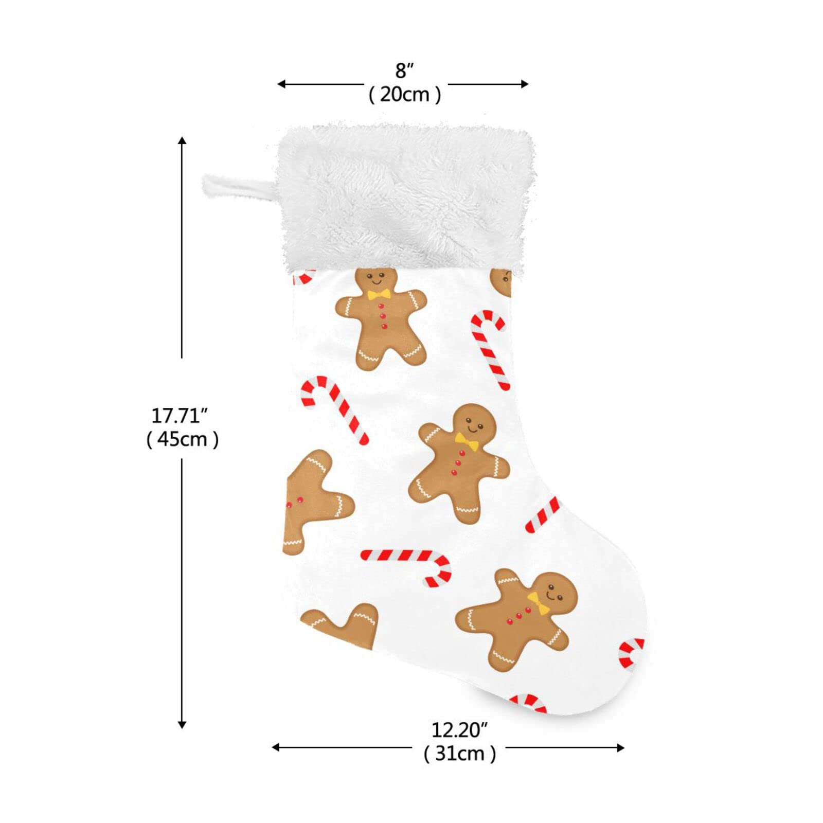 Kigai 1PCS Large Christmas Stockings - 18 Inch Gingerbread Man Xmas Stocking for Fireplace Decorations | Holiday Party Decor & Family Gift Hanging | Perfect for Christmas Tree, Mantel, and Festive Home Decor