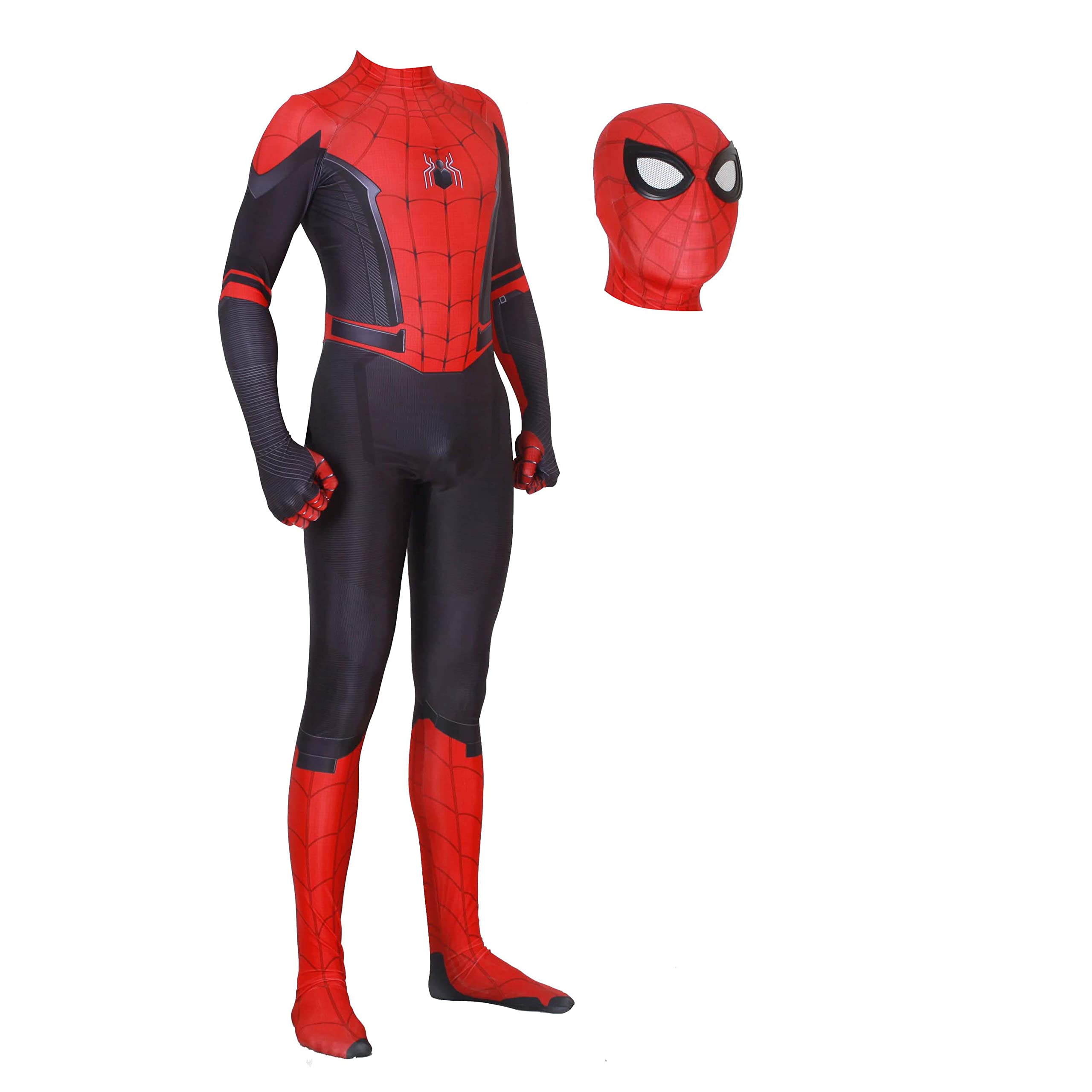Superhero Spider Costume Spandex Jumpsuit for Kids & Adults - Halloween, Cosplay, Comic Con & Birthday Party Outfit