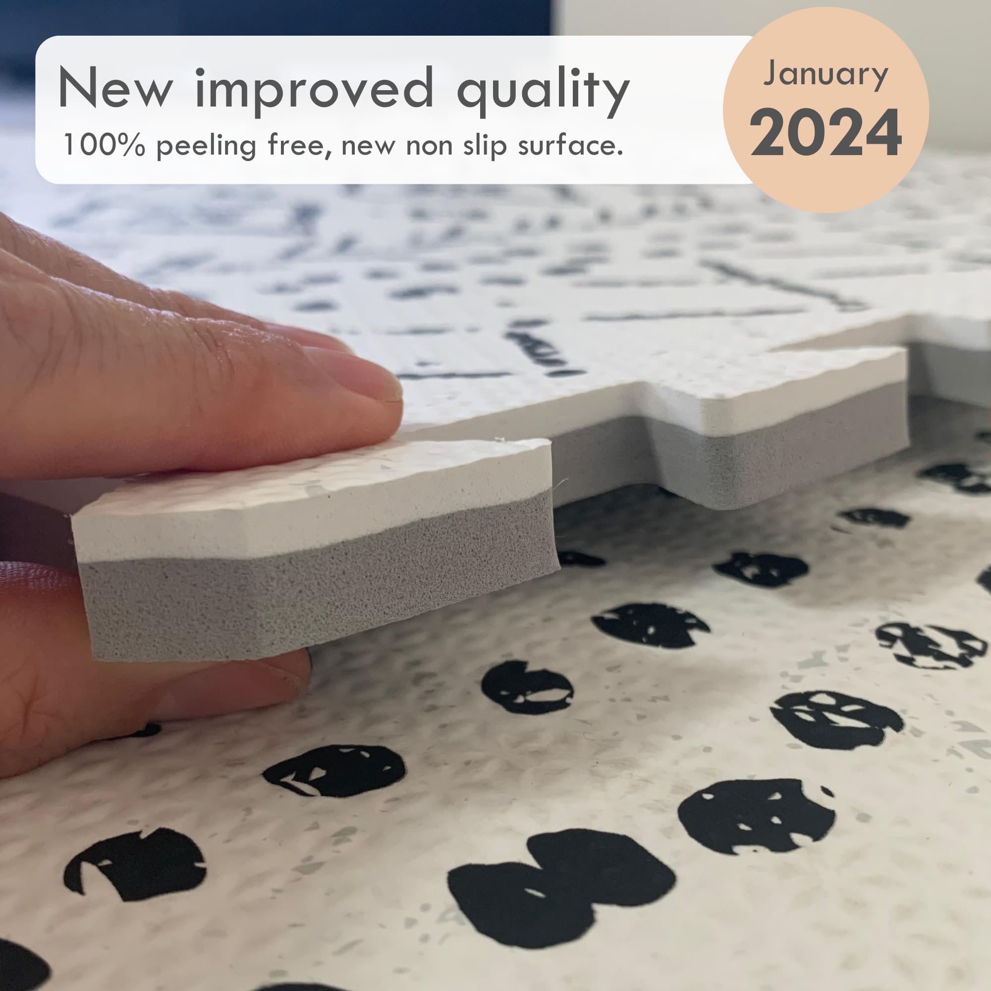Lillefolk Baby Foam Play Mat - Non-Toxic Interlocking Tiles for Kids & Toddlers | 6x4ft Soft Foam Floor Mat for Baby Tummy Time, Crawling & Play Area | Boho Nursery Decor, Daycare & Home Playroom Essential
