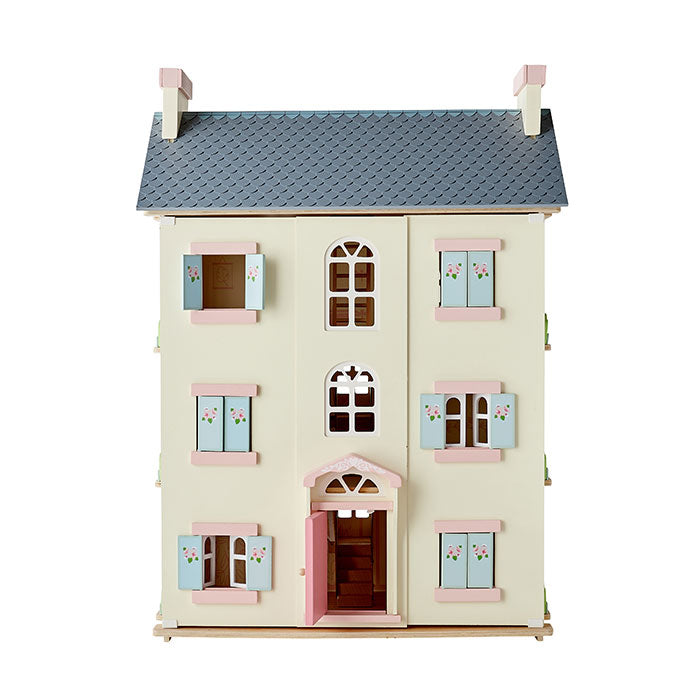 Gardenia Street Dollhouse - Miniature Wooden Doll House for Kids & Collectors - Perfect for Pretend Play, Room Decor & Gifts