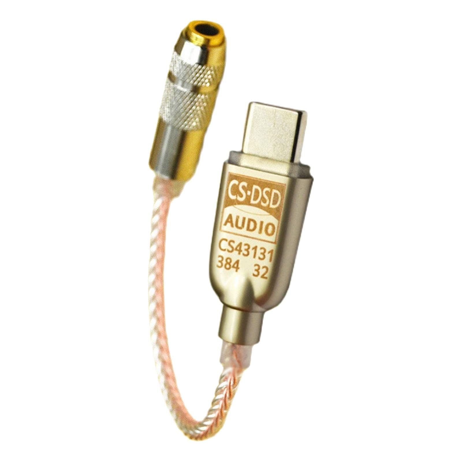 Baoblaze CS43131 DAC Cable - USB C to 3.5mm Audio Adapter with 384KHz/32Bit Hi-Res Decoder, Headphone Amplifier for Professional Headsets | Perfect for Music Production, Gaming & Mobile Devices