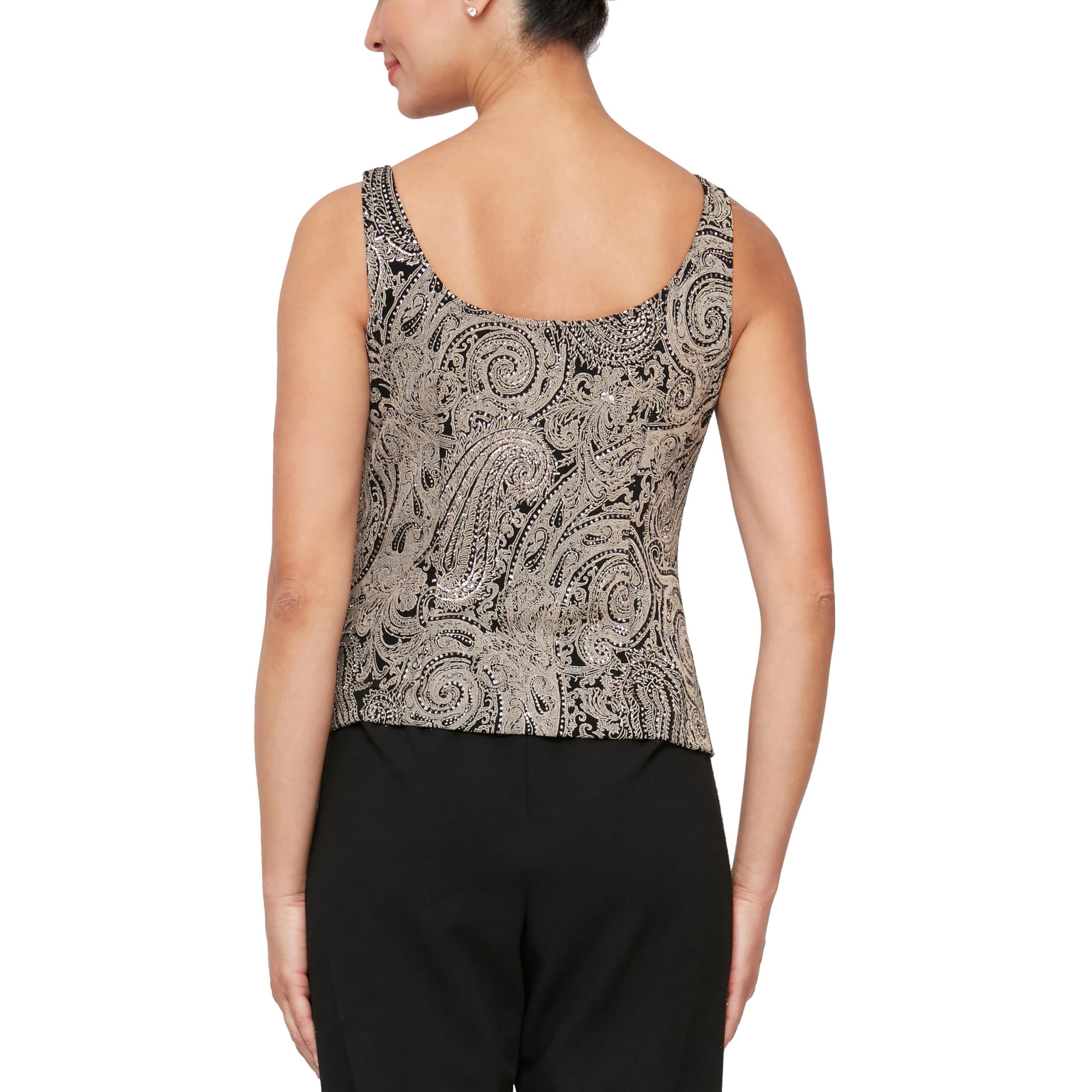 Alex Evenings Women's Jacket & Scoop Neck Tank Top Twinset Set - Formal & Casual Outfits for Work, Dinner Dates & Special Occasions (Petite & Regular Sizes)