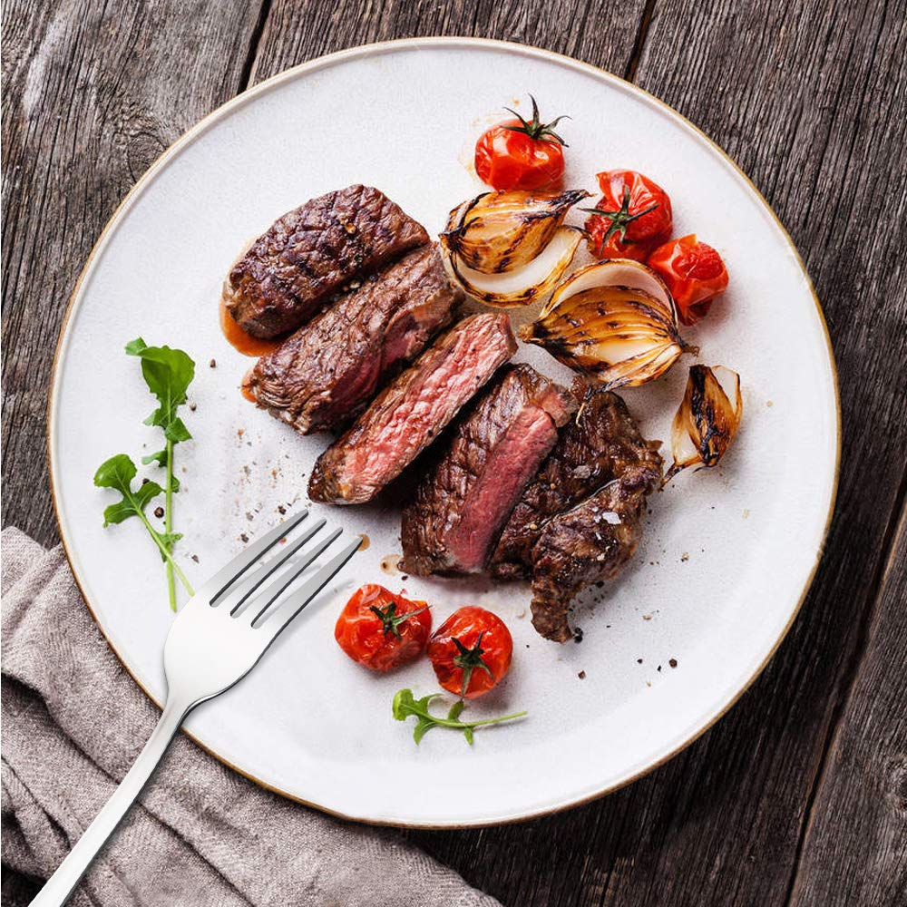 Premium 8-inch Stainless Steel Dinner Forks - Set of 24, Food Grade 18/10 Mirror Polished Silverware for Home, Kitchen, Party & Restaurant Use - Dishwasher Safe - Perfect for Formal Dining, Catering & Everyday Meals