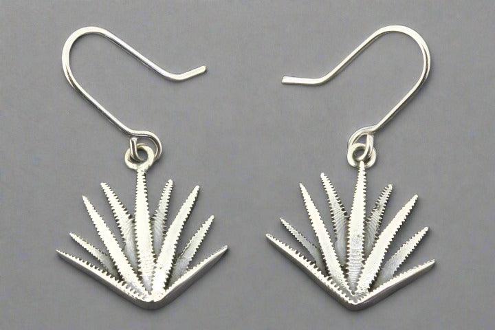 Sterling Silver Agave Earrings for Women - Elegant Botanical Jewelry for Casual & Formal Occasions