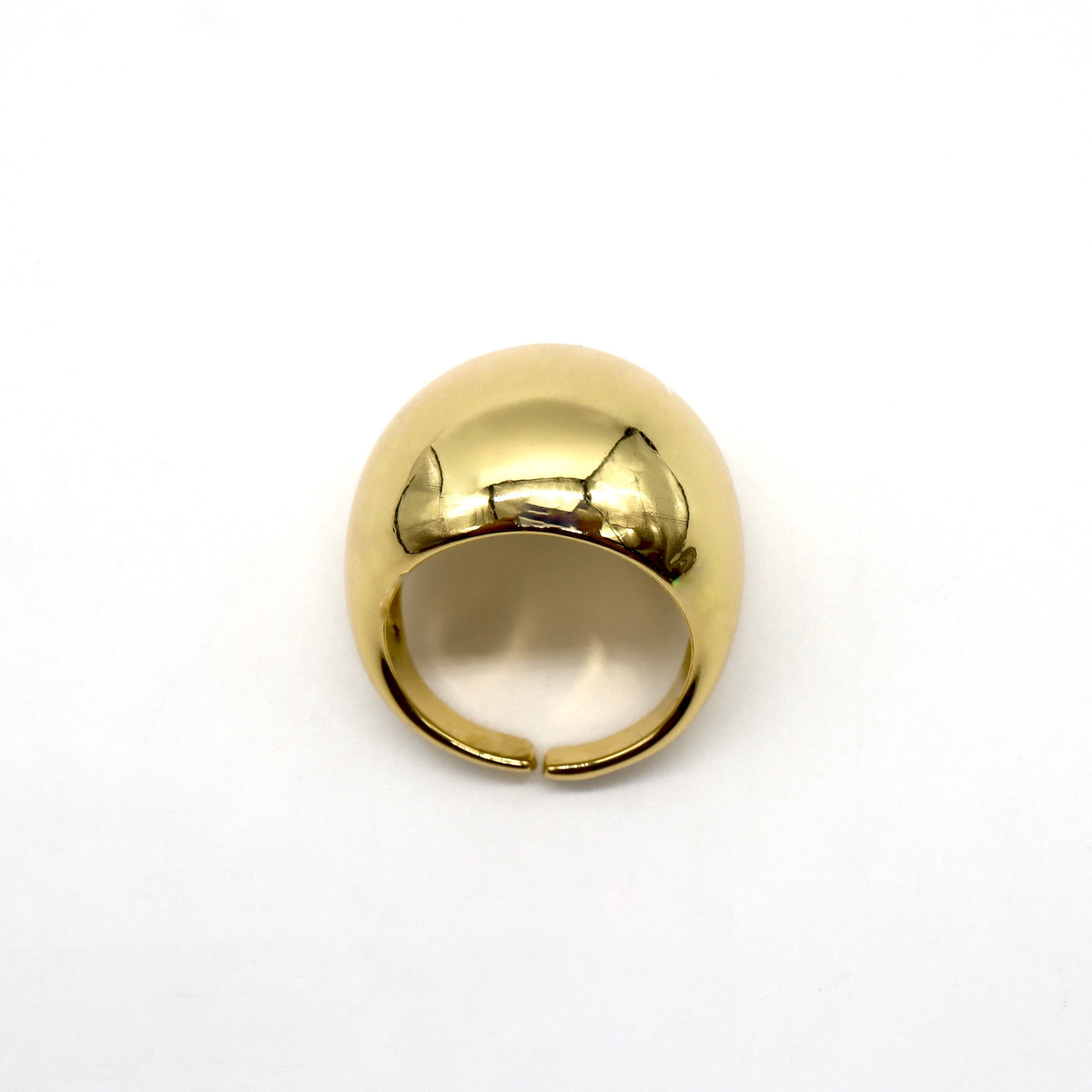 Gold Plated Bold Dome Ring – High Shine Finish Jewelry for Women, Perfect for Parties, Weddings & Everyday Wear