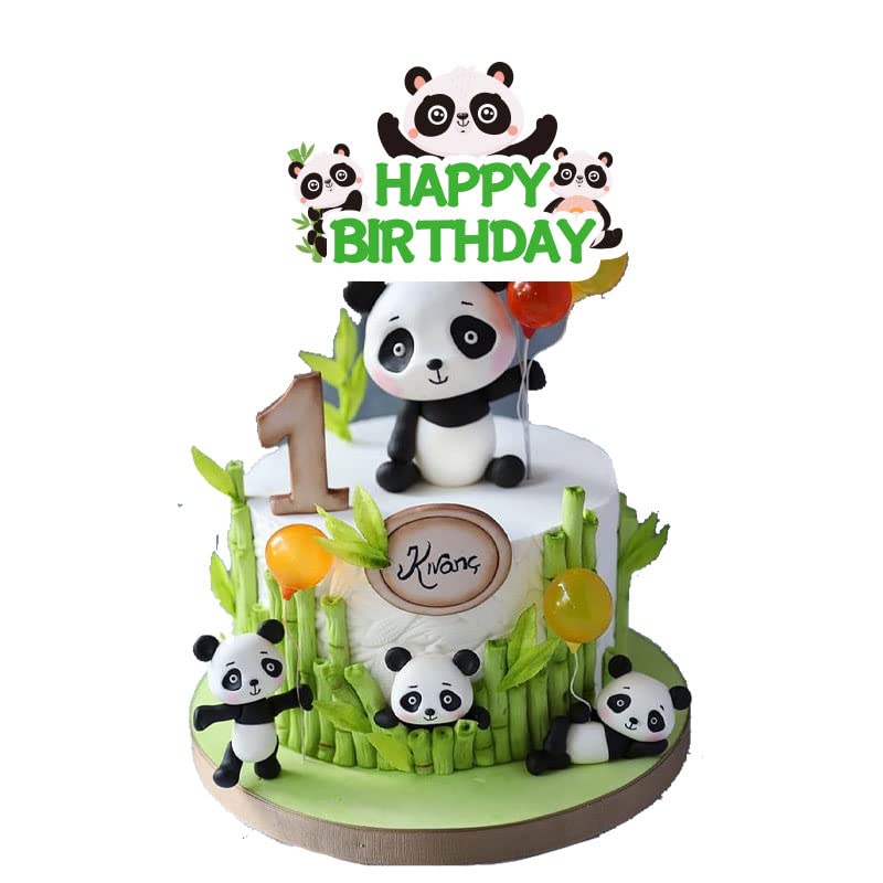 Panda Birthday Party Decorations Set - Happy Birthday Banner, Balloons & Cake Toppers for Panda Themed Party | Perfect for Kids Birthday, Baby Shower & Animal Theme Celebrations