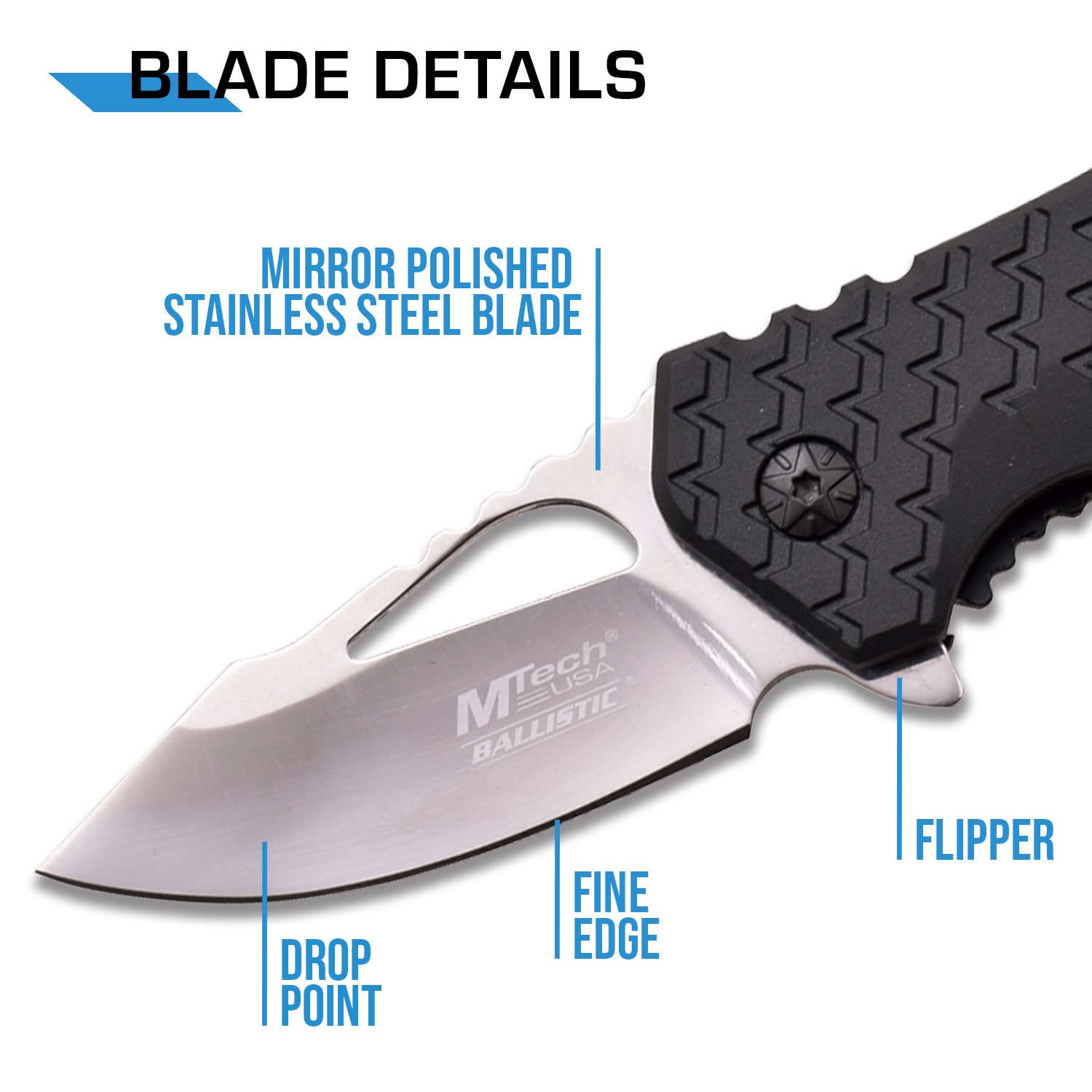 MTECH USA Spring Assisted Folding Knife - Tactical Pocket Knife with Safety Lock for Outdoor Camping, Hiking & Everyday Carry (EDC)