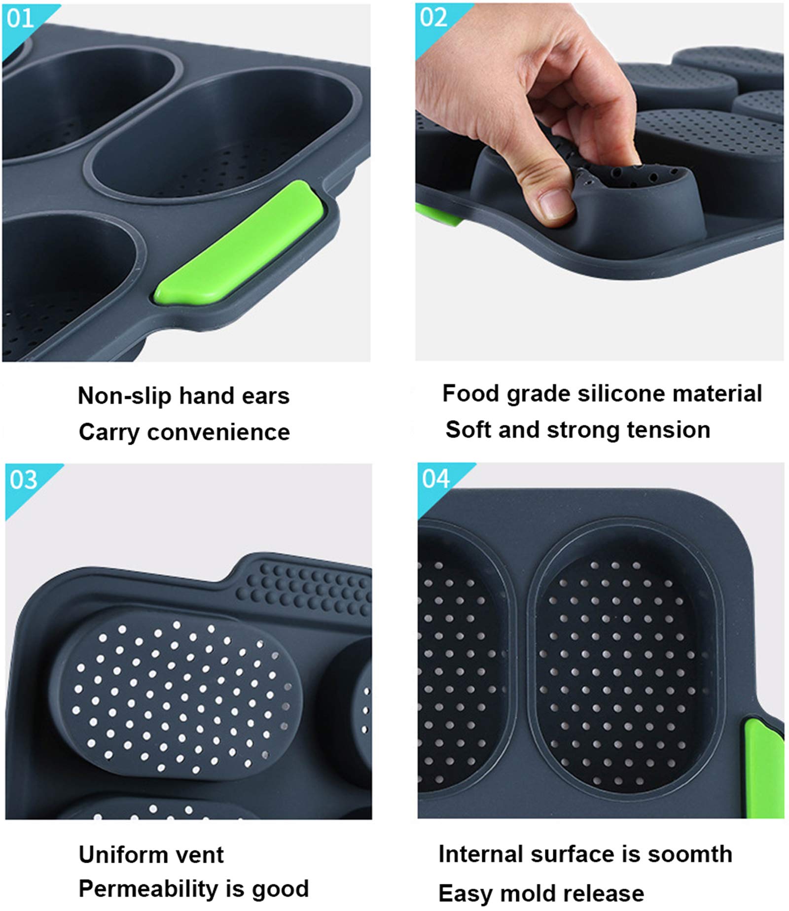 Non-Stick Silicone Mini Baguette Baking Tray - French Bread Baking Mold for 8 Loaves, Perfect for Home Baking, Bread Making & DIY Kitchen Gifts | Ideal for French Bread, Baguettes & Artisan Loaves