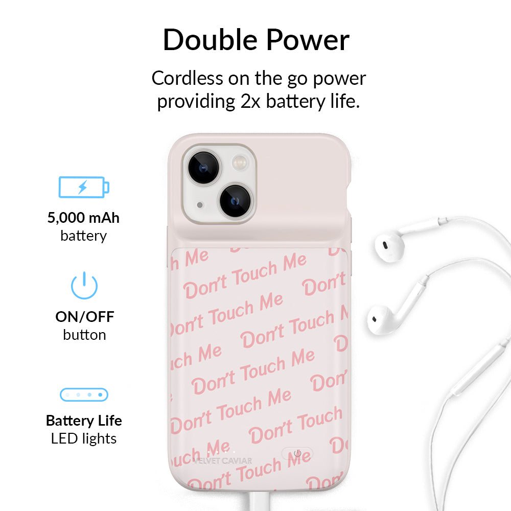 Don't Touch Me iPhone Charging Case - Shockproof Protective Phone Cover with Built-in Battery for iPhone [Model] | Perfect for Outdoor Adventures, Travel & Daily Use