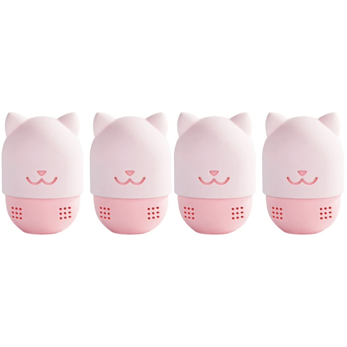 Beavorty 4-Pack Silicone Makeup Sponge Holder - Cute Beauty Blender Container for Wet/Dry Sponges | Perfect for Travel, Bathroom & Vanity Organization