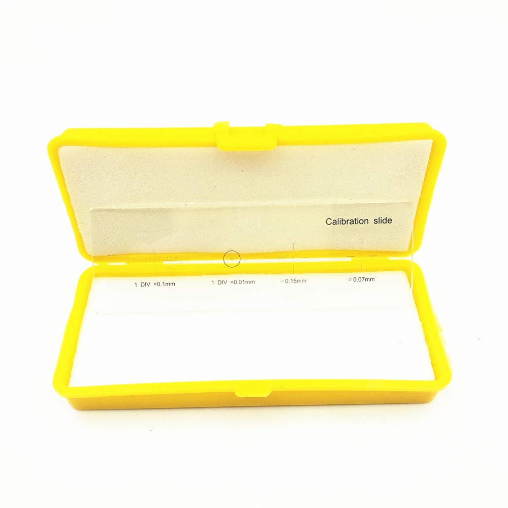 Precision Microscope Stage Micrometer Calibration Slide - 4-Scale 0.01mm Multifunctional Reticle Ruler for Lab & Research | Ideal for Microscope Calibration, Cell Measurement & Scientific Experiments