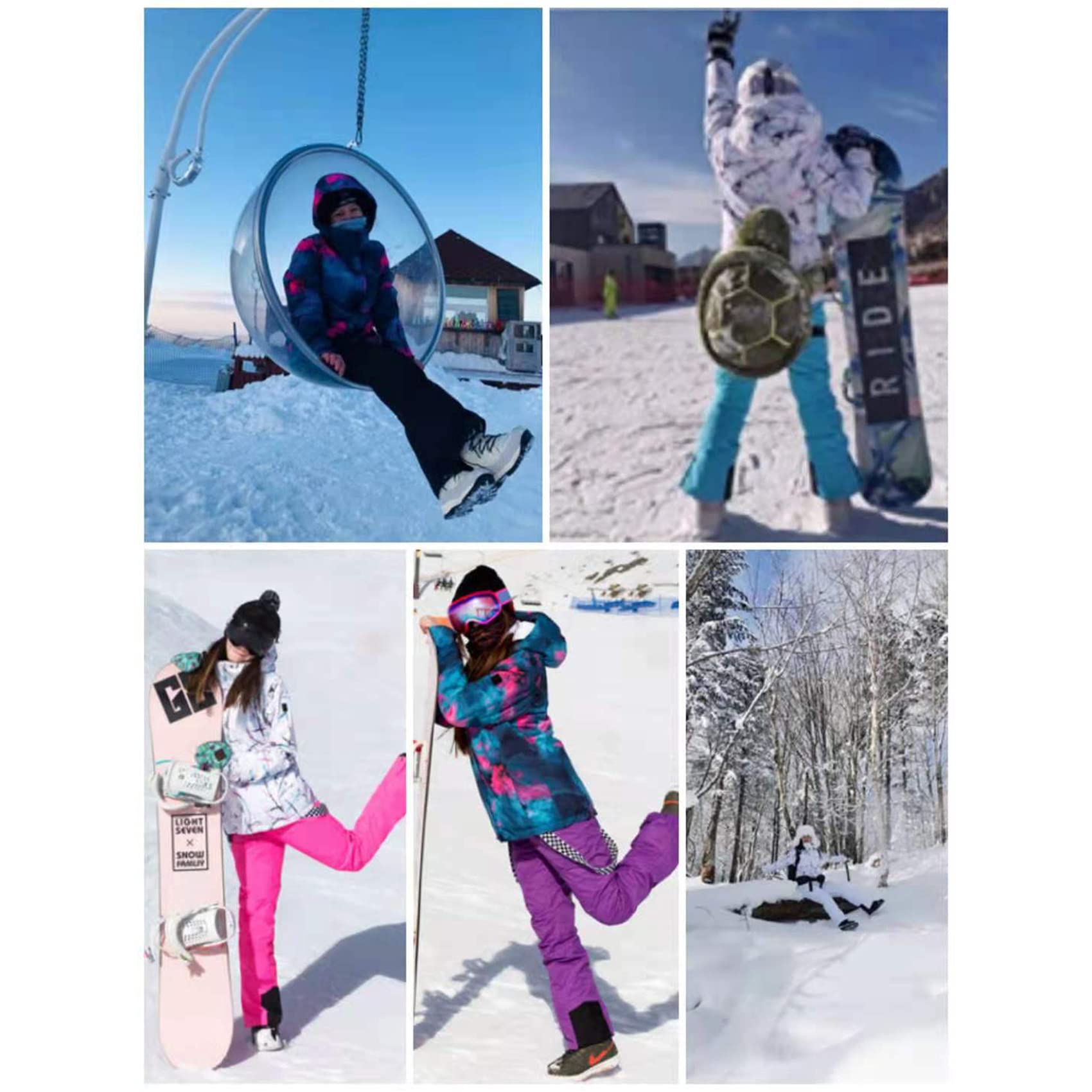 IMPHUT Women's Waterproof Ski Pants - Winter Snowboard Bib Overalls for Skiing, Hiking & Snow Sports - Warm Insulated Snow Pants for Outdoor Activities