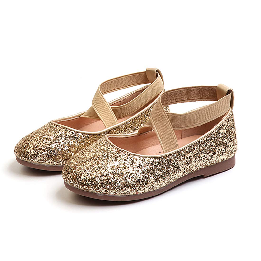 YIBLBOX Girls Glitter Ballet Flats - Sparkly Mary Jane Shoes for Ballerina, Princess & Wedding Dresses | Perfect for Dance Recitals, Birthday Parties & Special Occasions