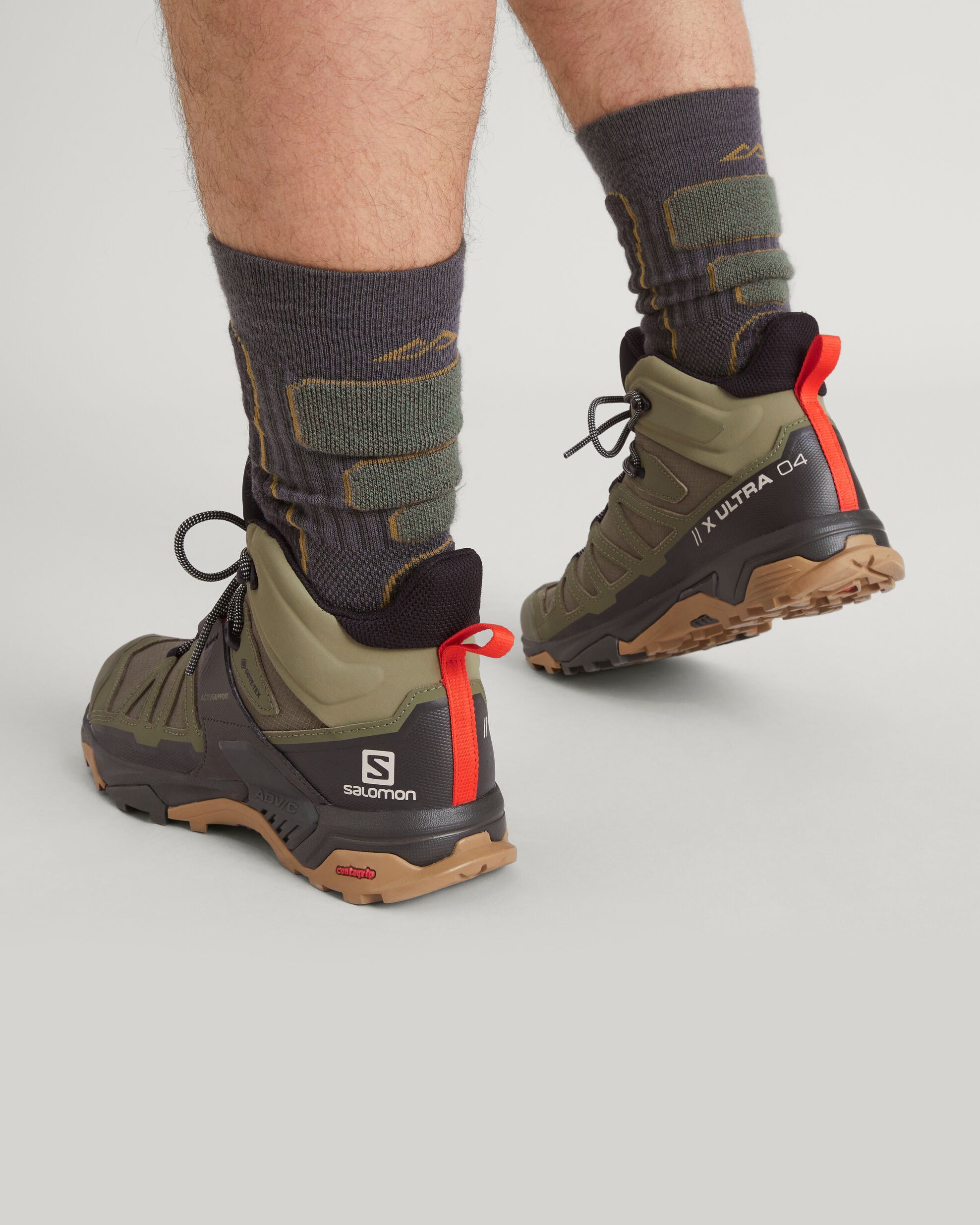 Salomon X Ultra 4 GORE-TEX Mid Hiking Boots for Men - Waterproof, Lightweight & Durable - Deep Lichen Green/Peat/Kelp - Perfect for Trail Hiking, Backpacking & Outdoor Adventures