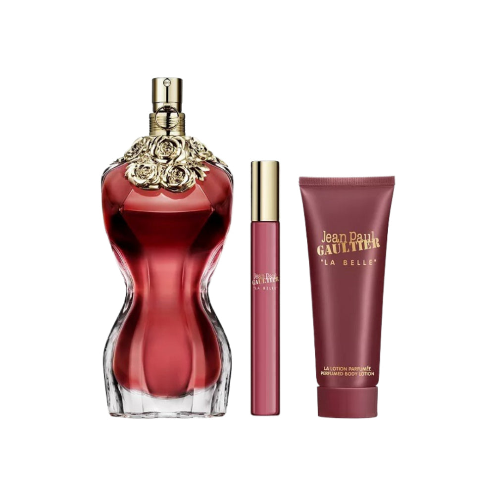 La Belle 3 Piece Eau De Parfum Set - 100ml Perfume for Women, Long Lasting Floral Fragrance - Perfect for Date Night, Office & Special Occasions