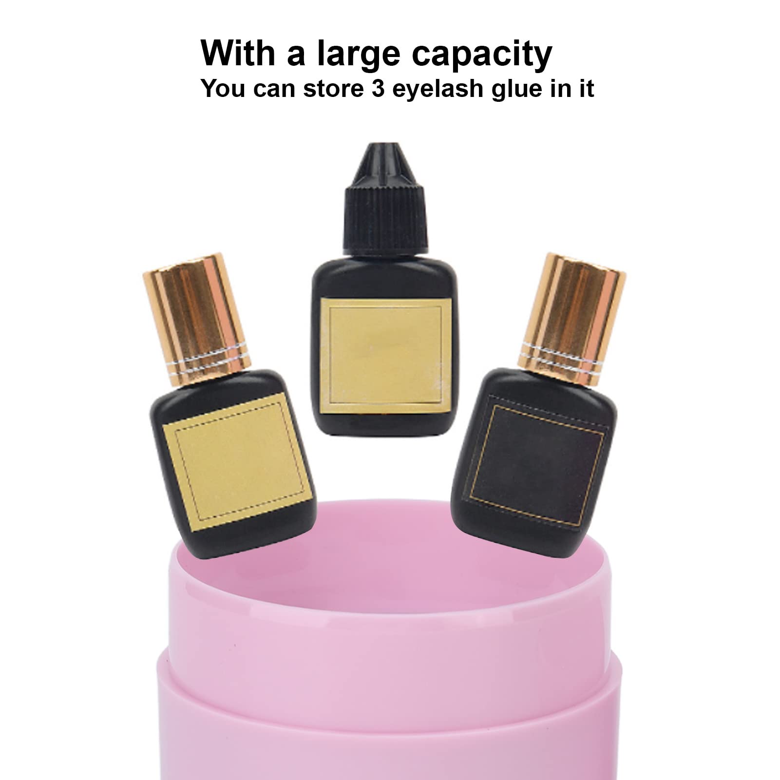 Premium Eyelash Glue Storage Container - Airtight, Leak-Proof & Sealed Design Prevents Drying - Perfect for Eyelash Extension Glue & Adhesive Storage - Essential Lash Tech Supplies (Pink) - Ideal for Salons, Home Use & Professional Lash Artists