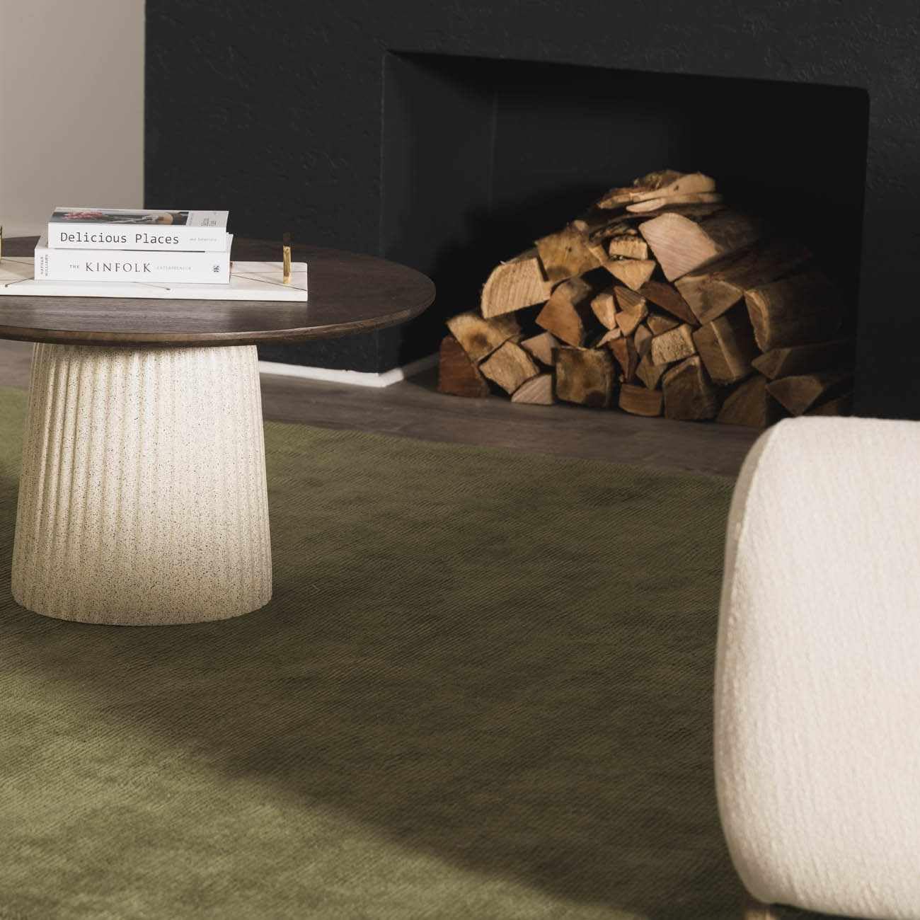 Hauteloom Poetia Wool Area Rug 6' x 9' - Soft High Pile Contemporary Design in Sage Green - Perfect for Living Room, Bedroom & Cozy Spaces