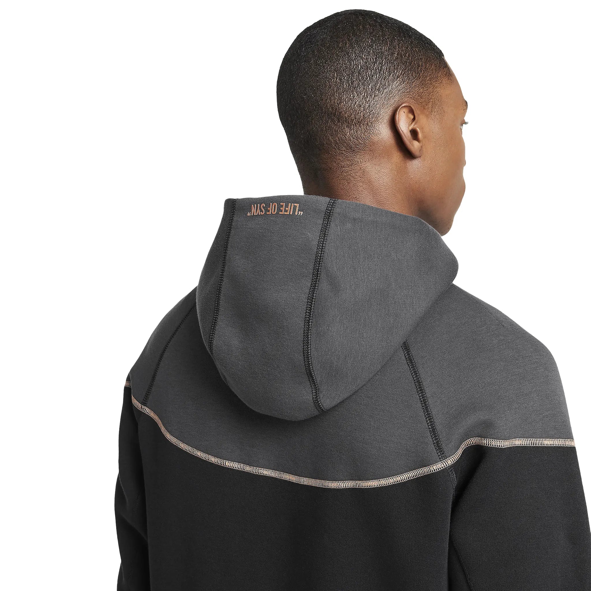 Syna World x Nike Central Cee Tech Fleece Black Hoodie for Men - Lightweight Warm Pullover Sweatshirt - Streetwear Fashion for Urban Lifestyle & Gym Wear