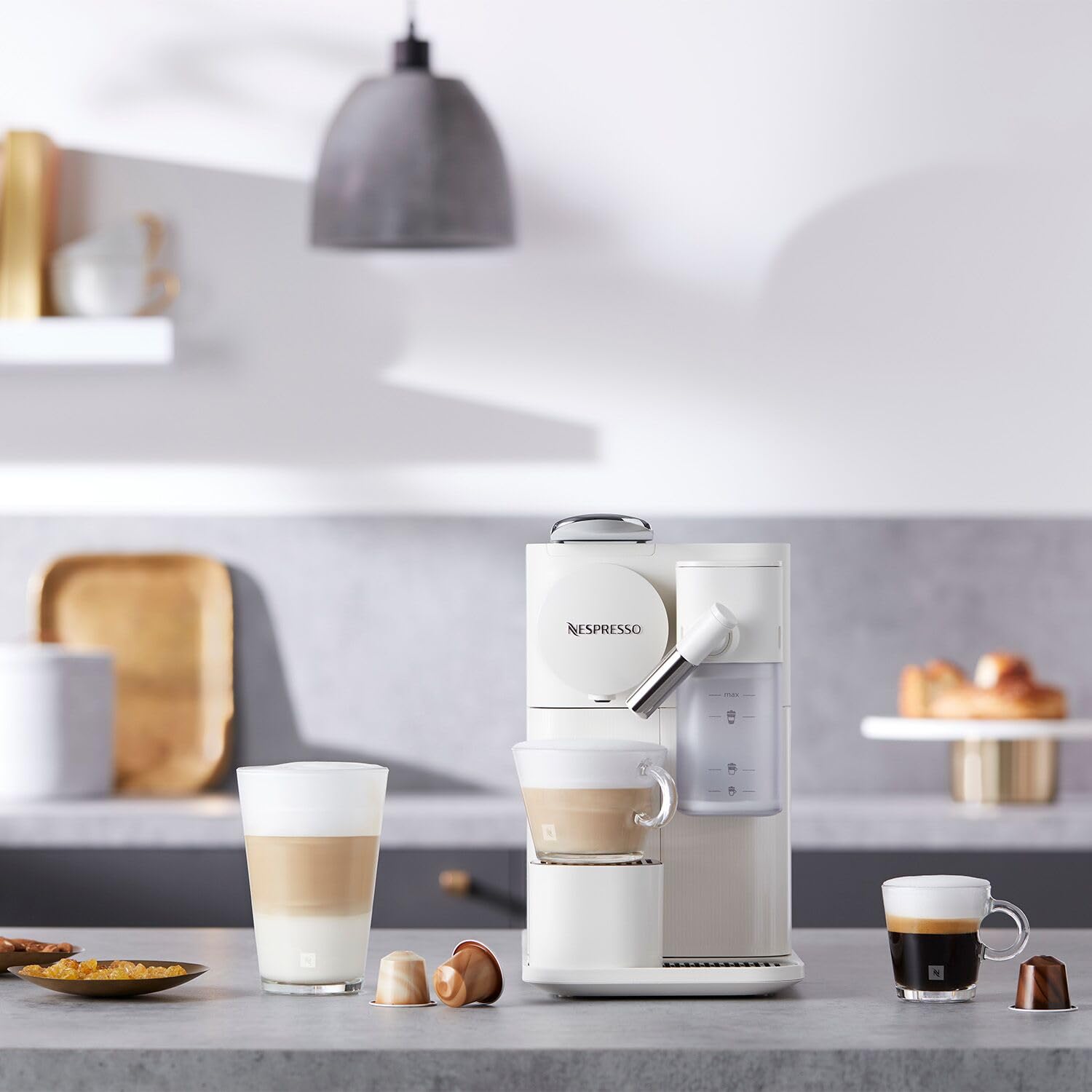 De'Longhi Nespresso Lattissima One Original Espresso Machine with Milk Frother - Silky White - Compact Coffee Maker for Home & Office Use