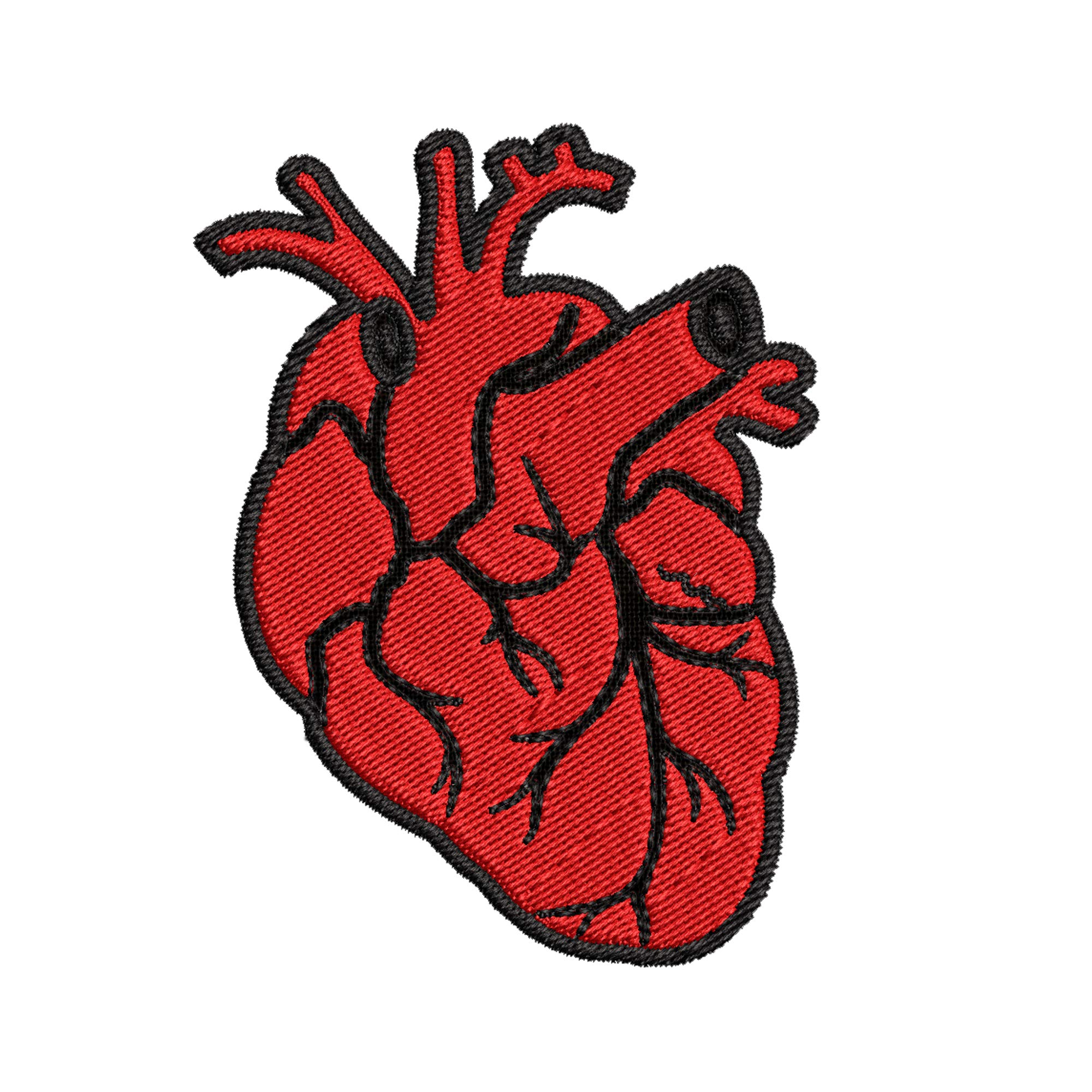 X-Ray Anatomical Heart Embroidered Patch - Iron On & Sew On Badge for Jackets, Backpacks & DIY Crafts | Medical Student Gift & Gothic Fashion Accessory