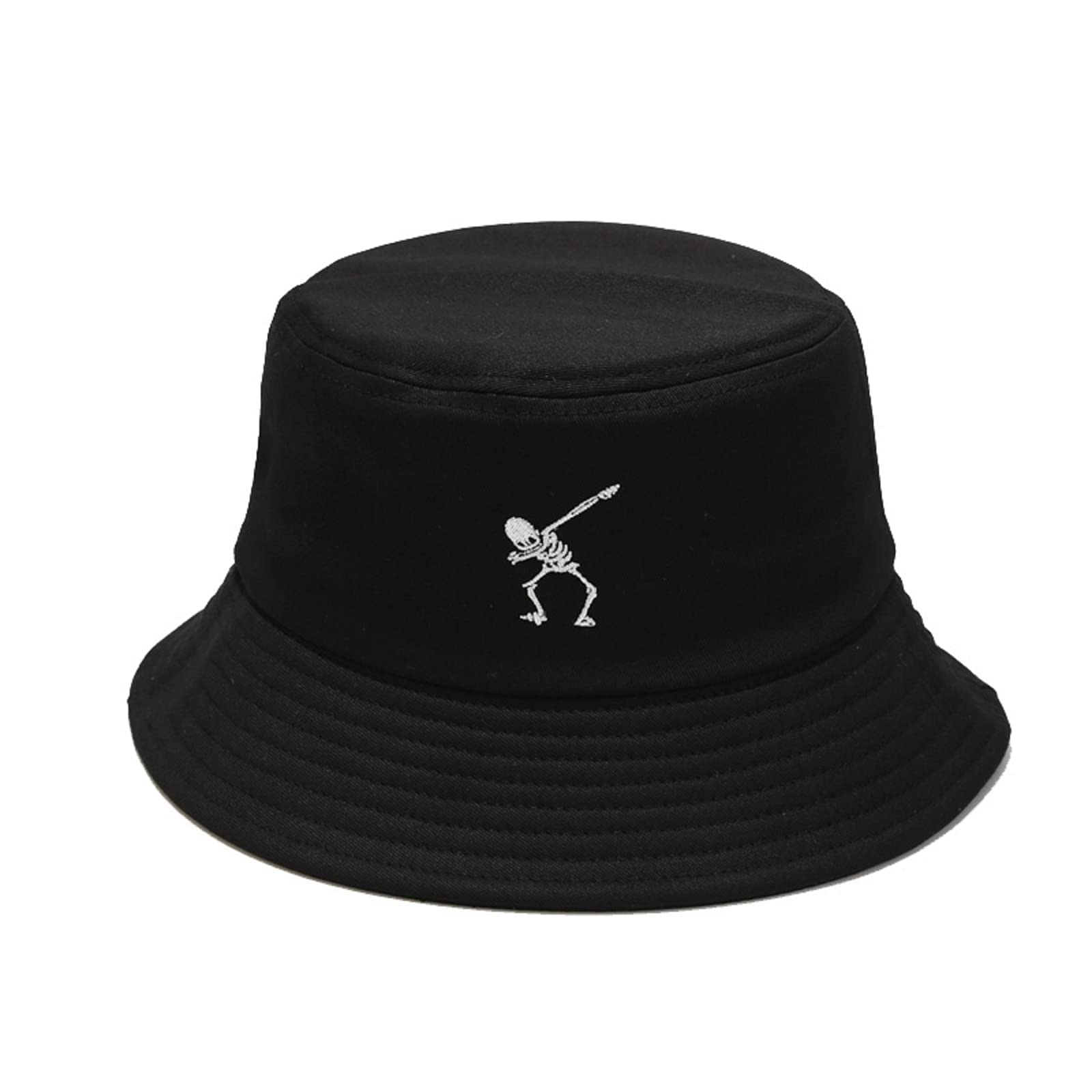 Black Embroidered Butterfly Bucket Hats for Men & Women - Unisex Fisherman Sun Hat with Stylish Embroidery, Breathable Outdoor Cap for Beach, Hiking, and Summer Fashion