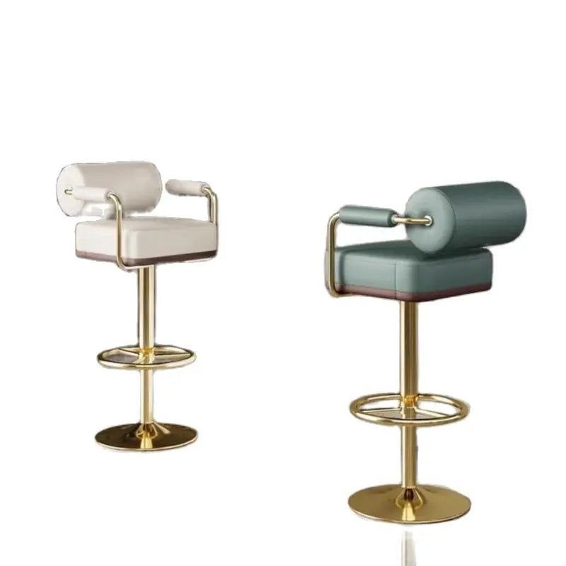 Modern Designer Bar Stool - Adjustable Height Kitchen Island Counter Chair with Backrest - Perfect for Dining, Entertaining & Home Decor